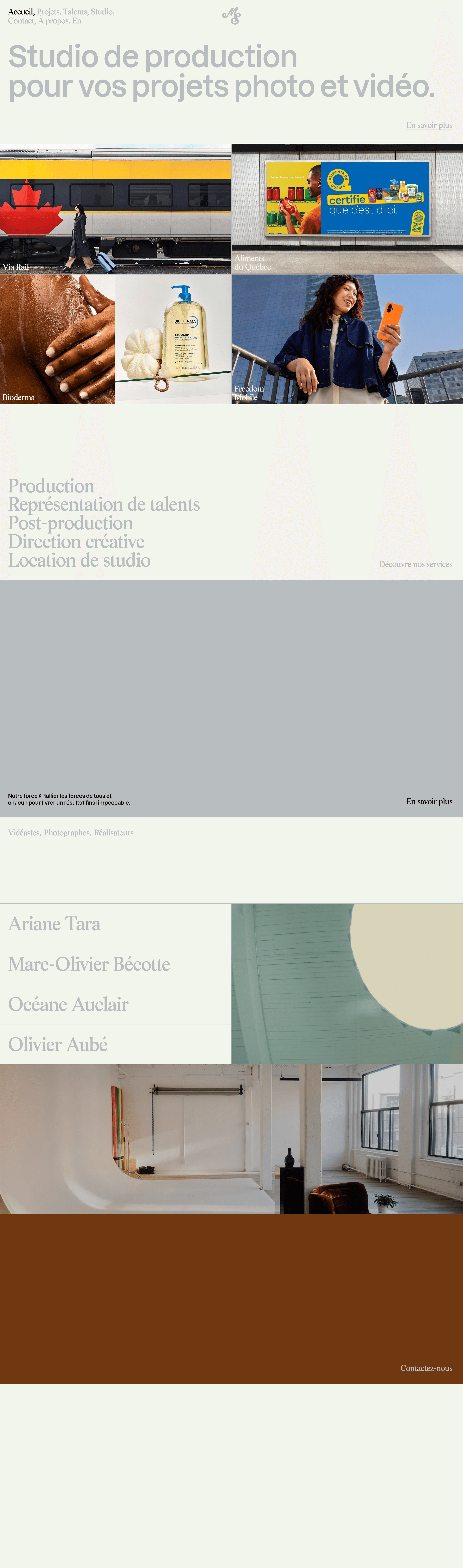 Mercredi Studio landing page screenshot