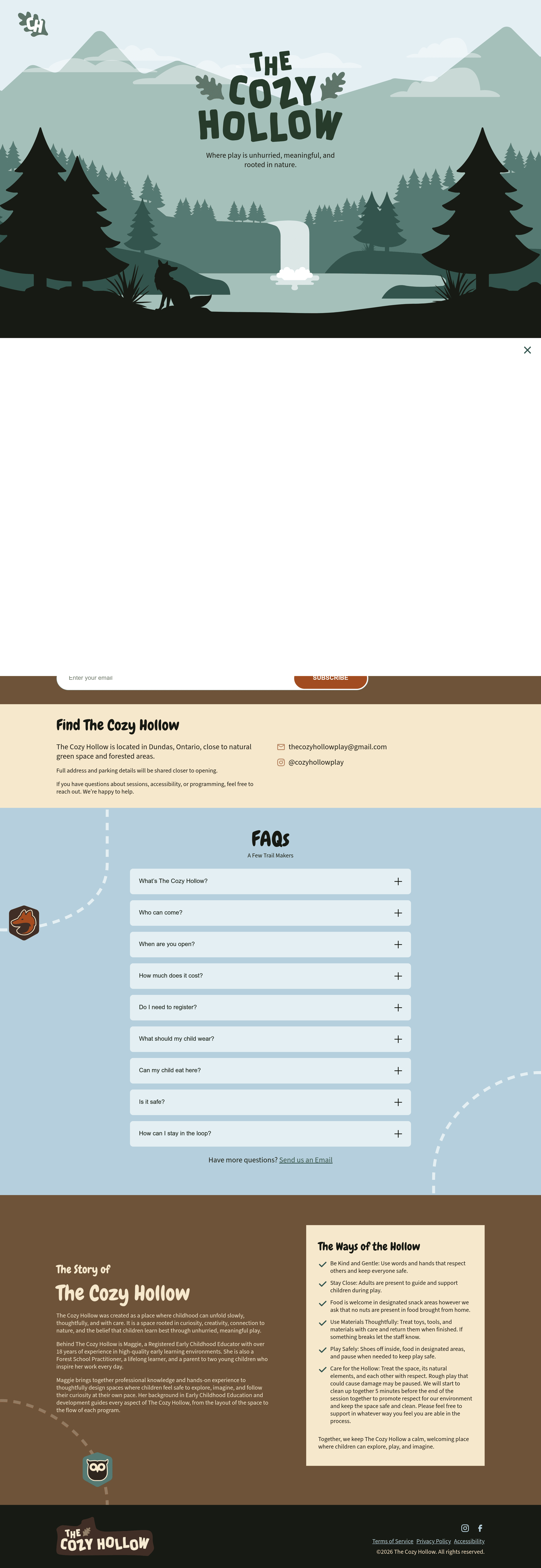 Milliners Yard landing page screenshot