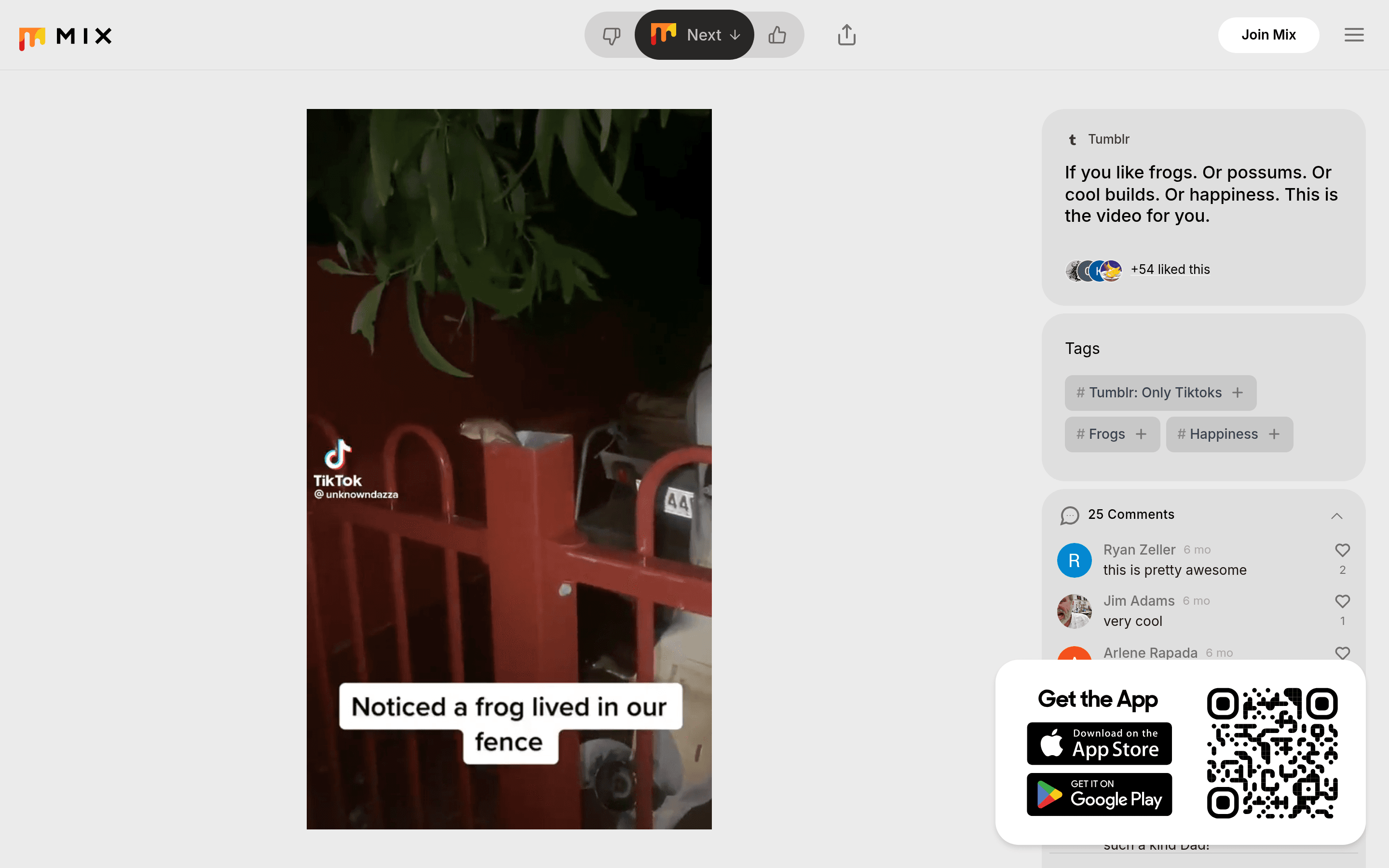 Mix landing page screenshot