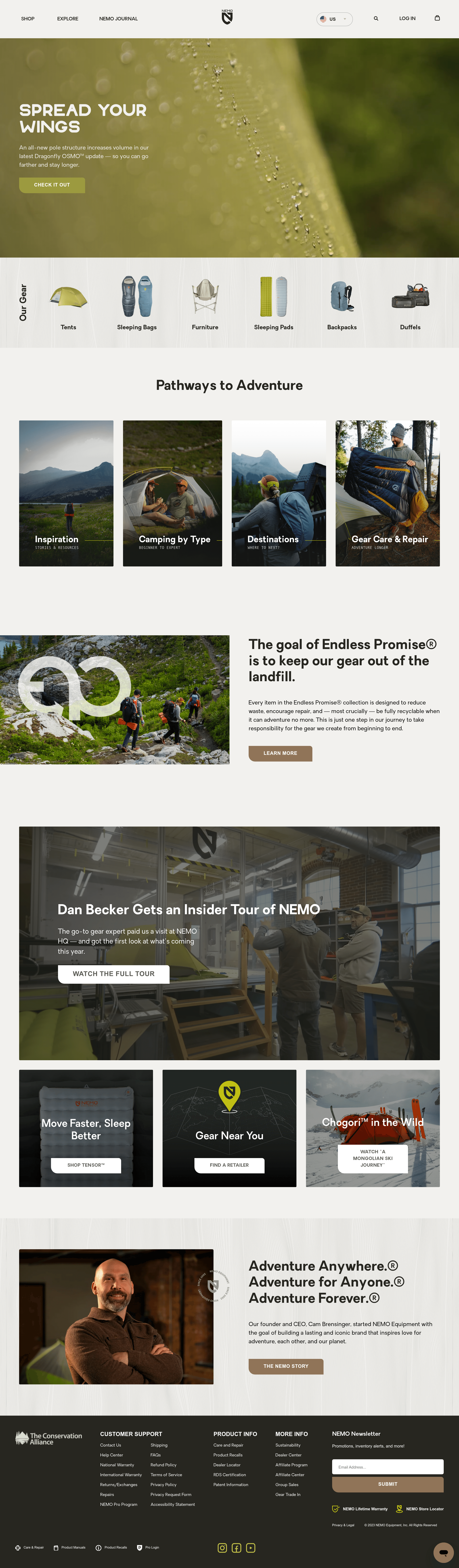 Nemoequipment landing page screenshot