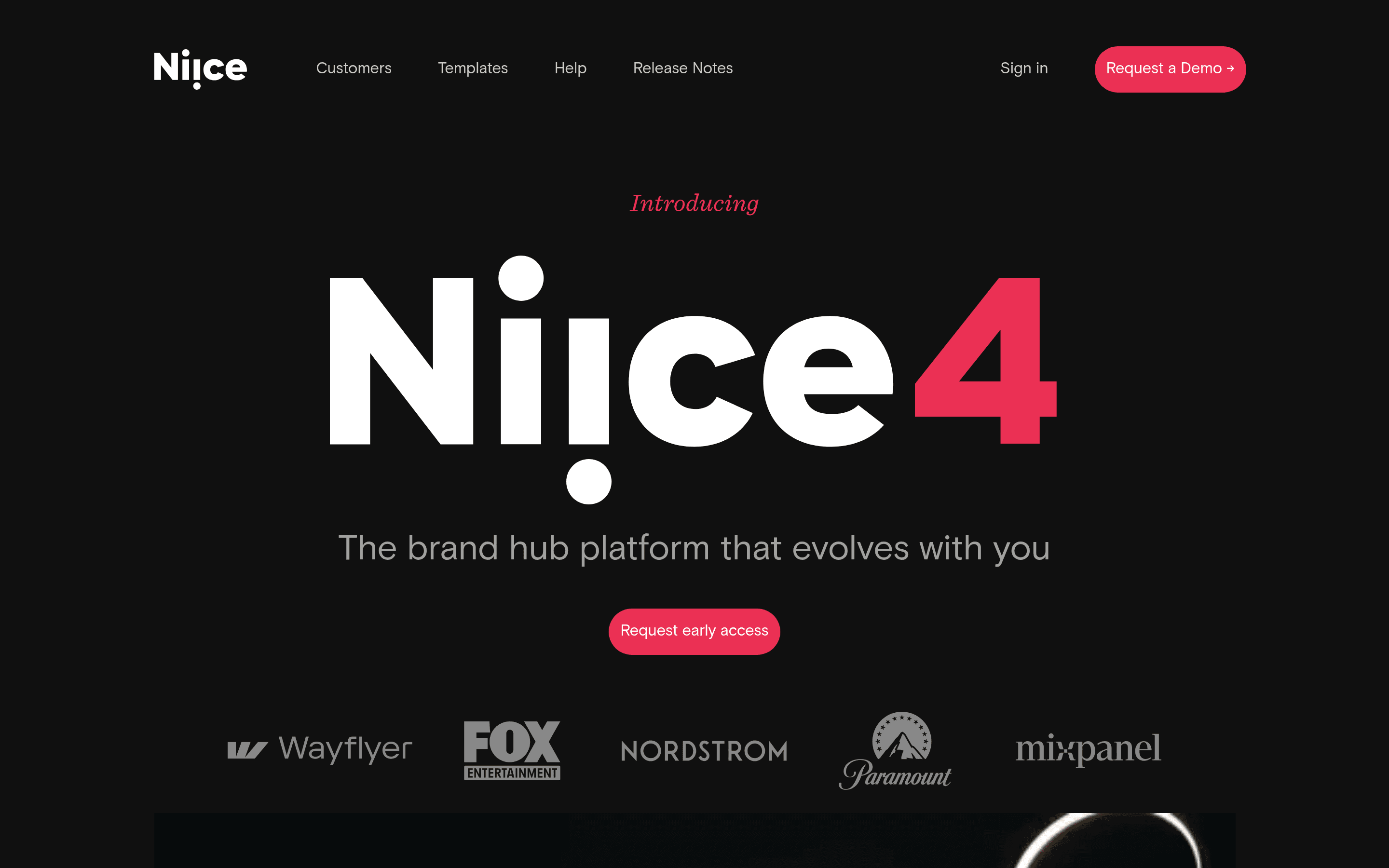 Niice landing page screenshot
