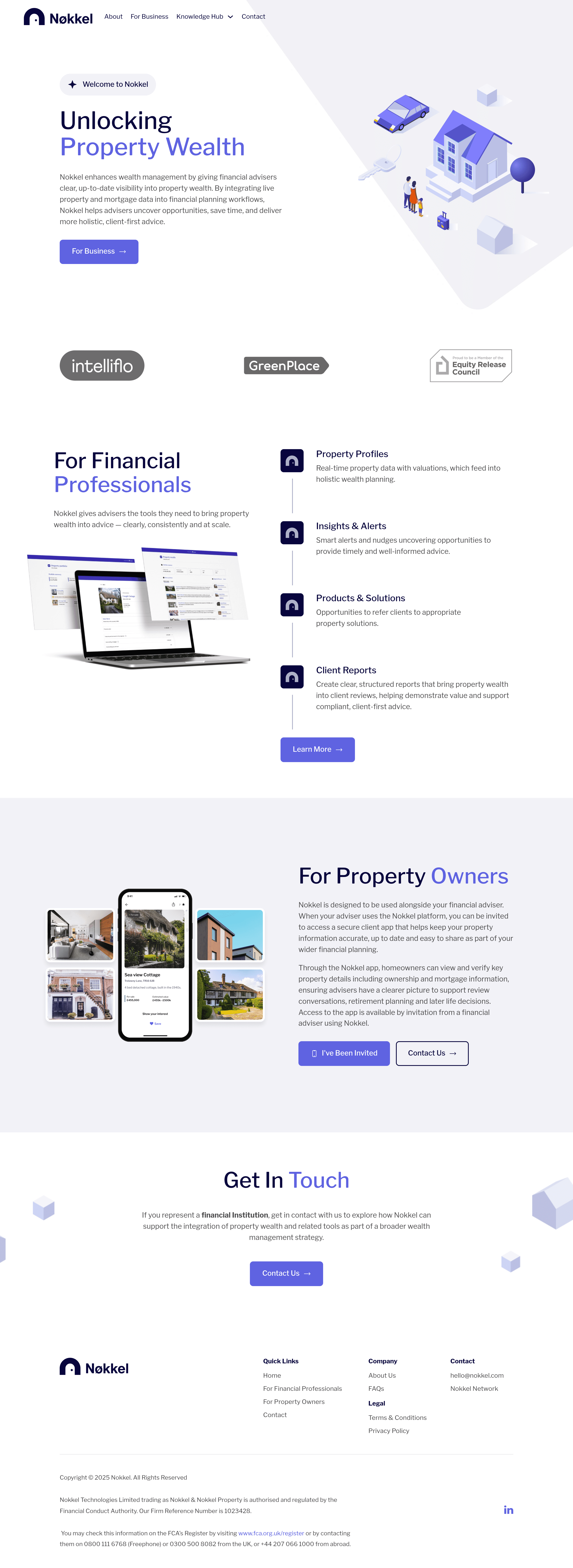 Nokkel landing page screenshot