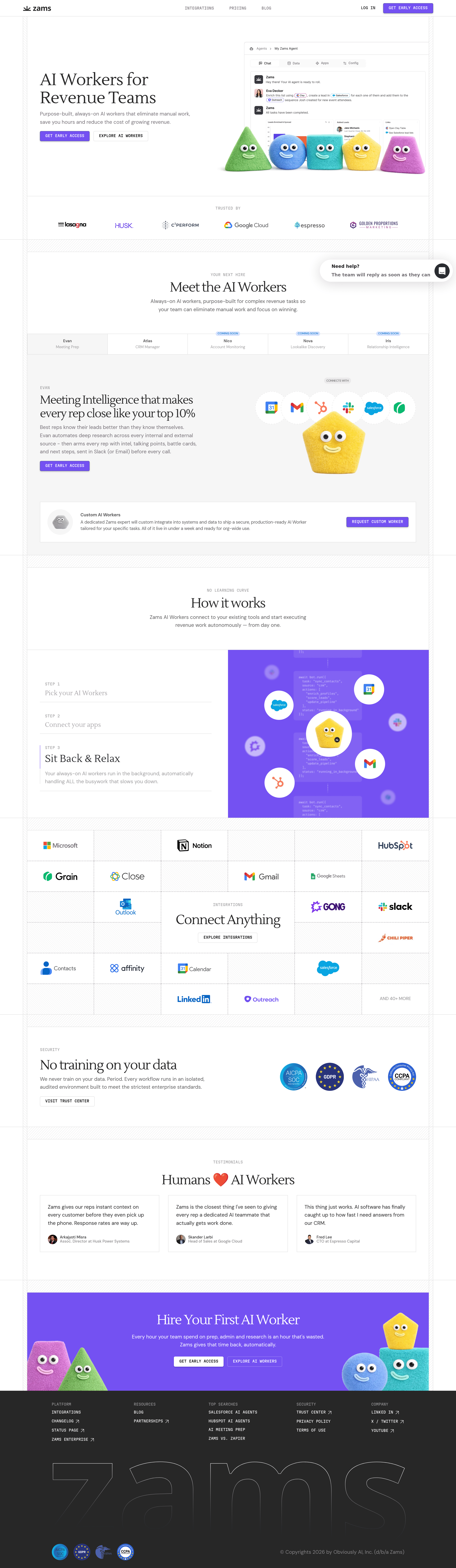 Obviously landing page screenshot