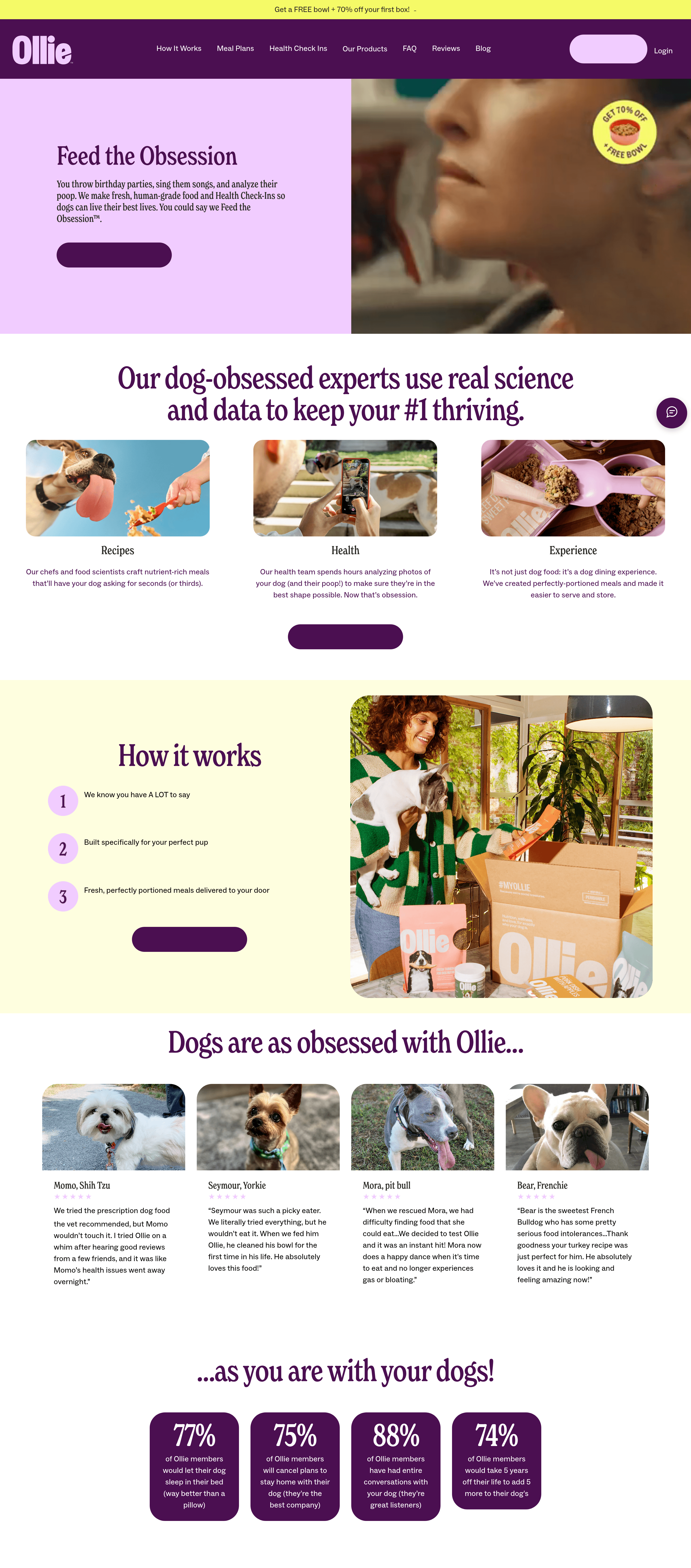 Ollie landing page screenshot