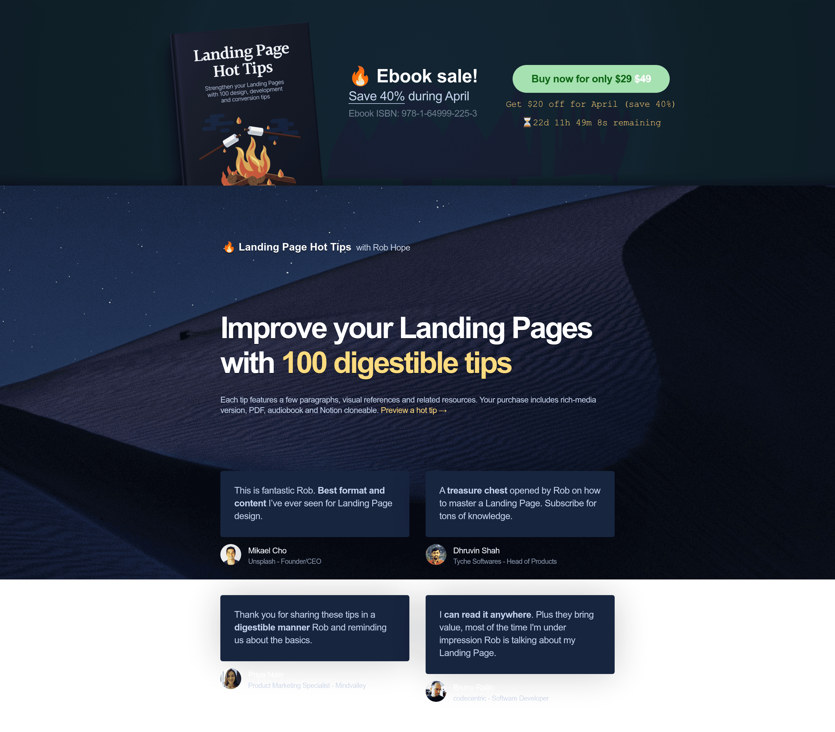 Onepagelove landing page screenshot