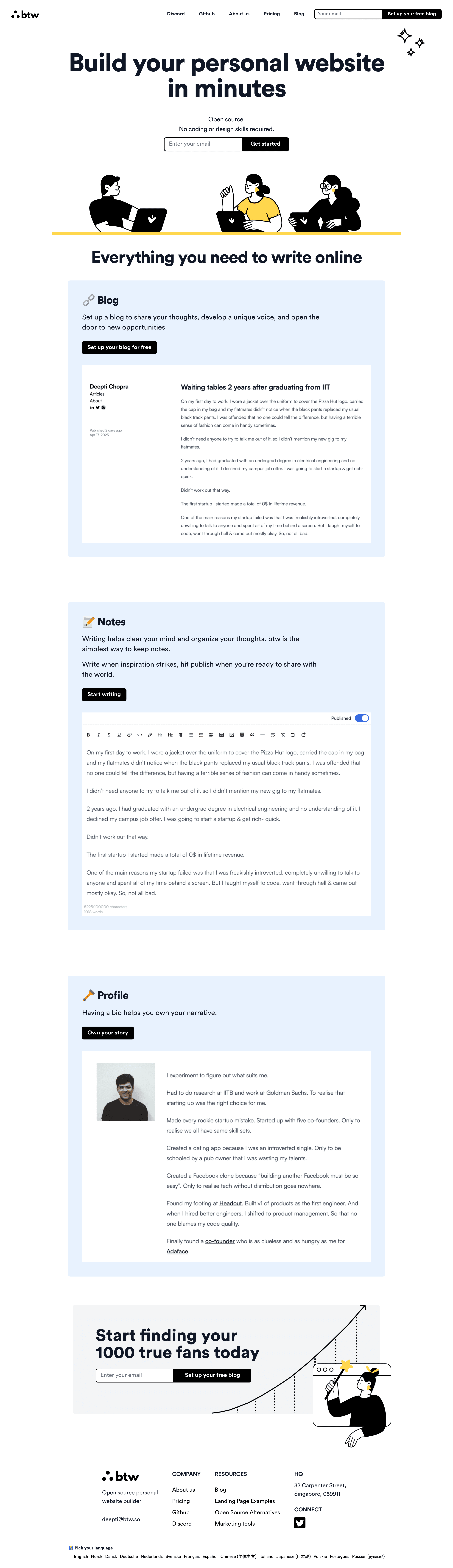 Open Source Alternatives landing page screenshot
