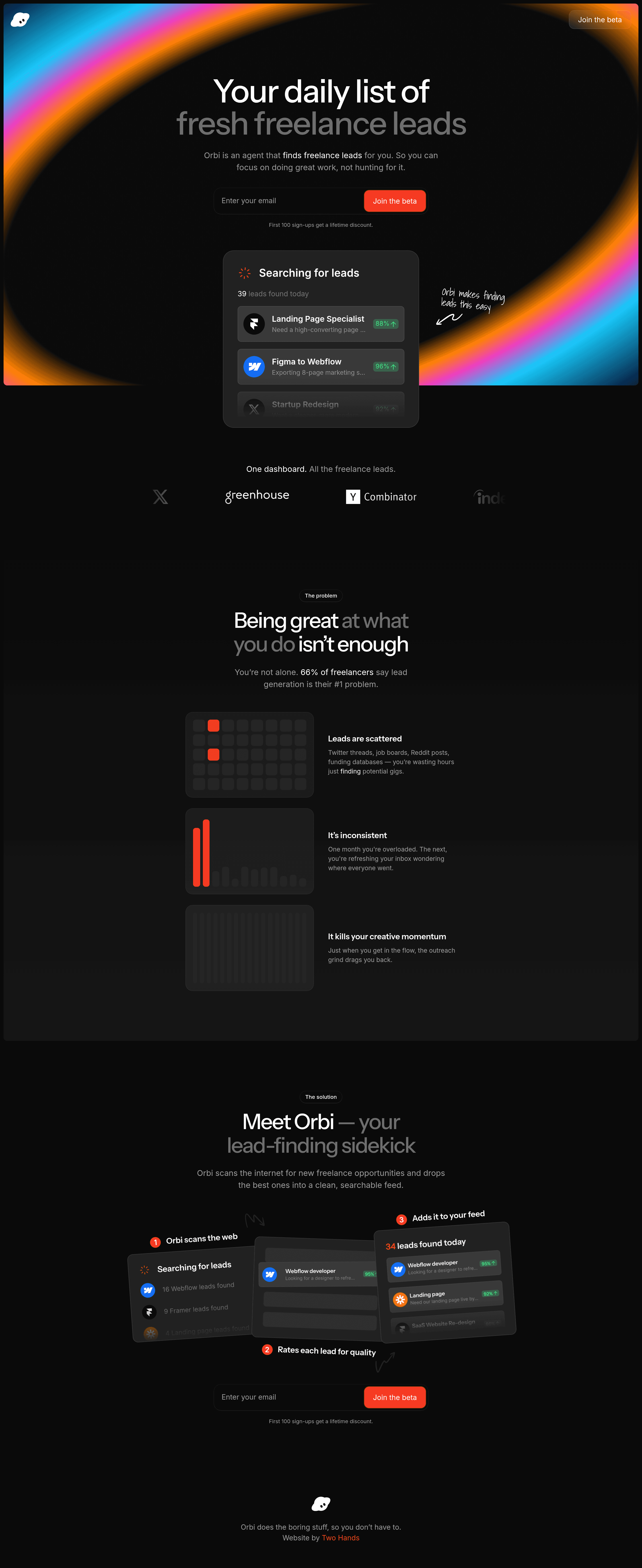 Orbi landing page screenshot