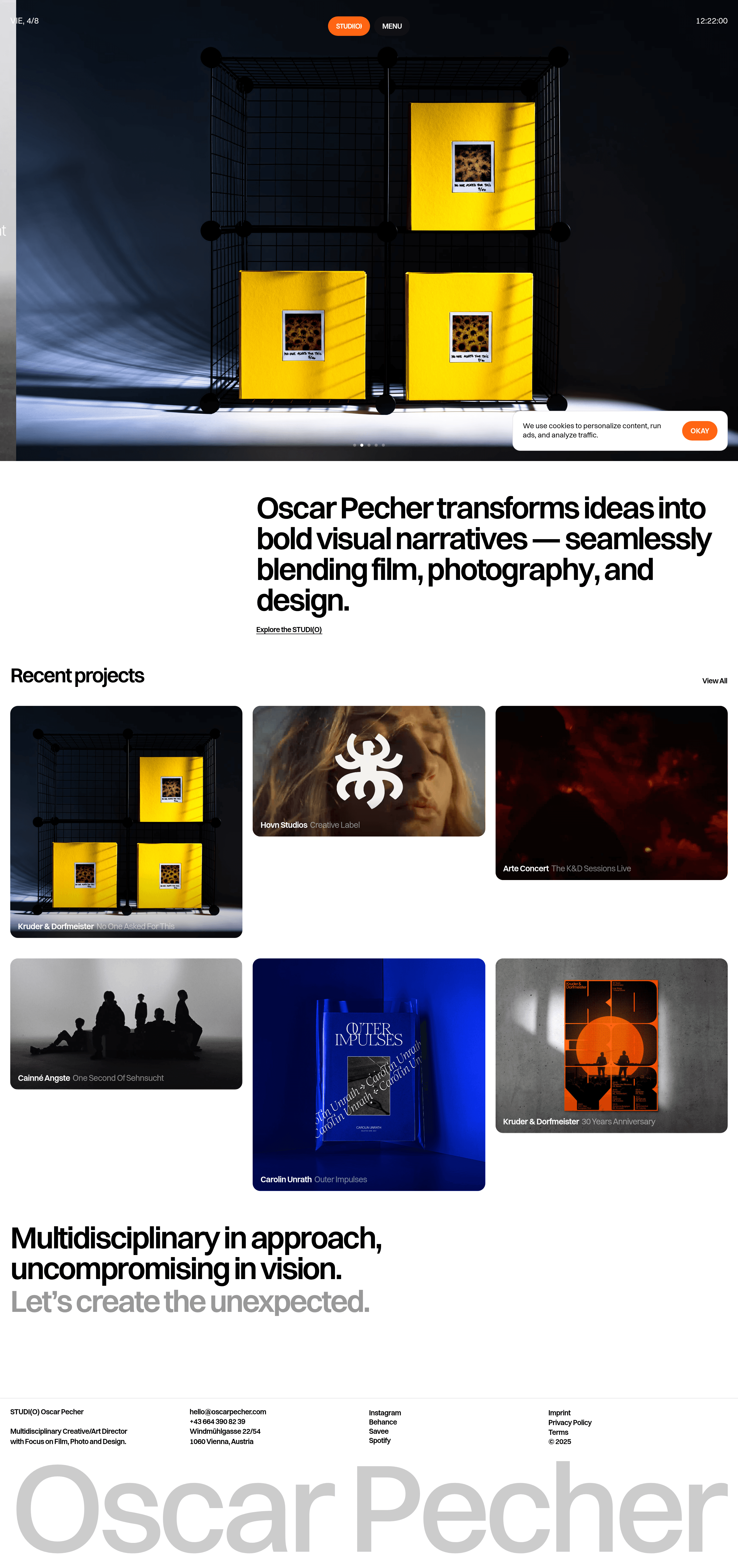 Oscar Pecher landing page screenshot