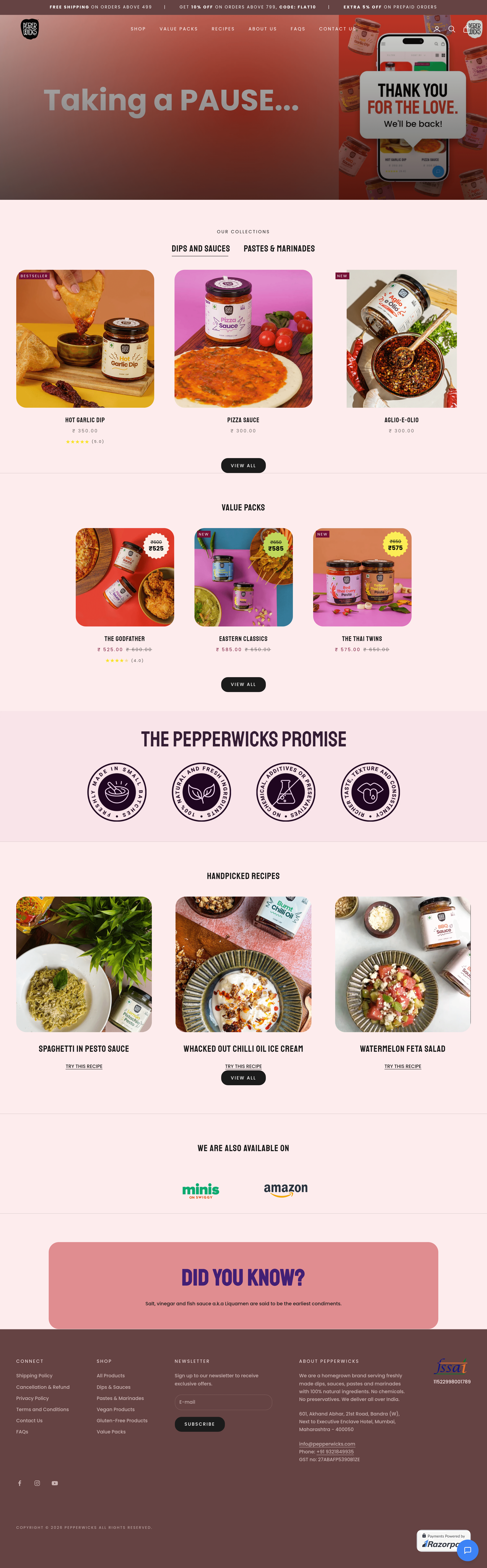 Pepperwicks landing page screenshot