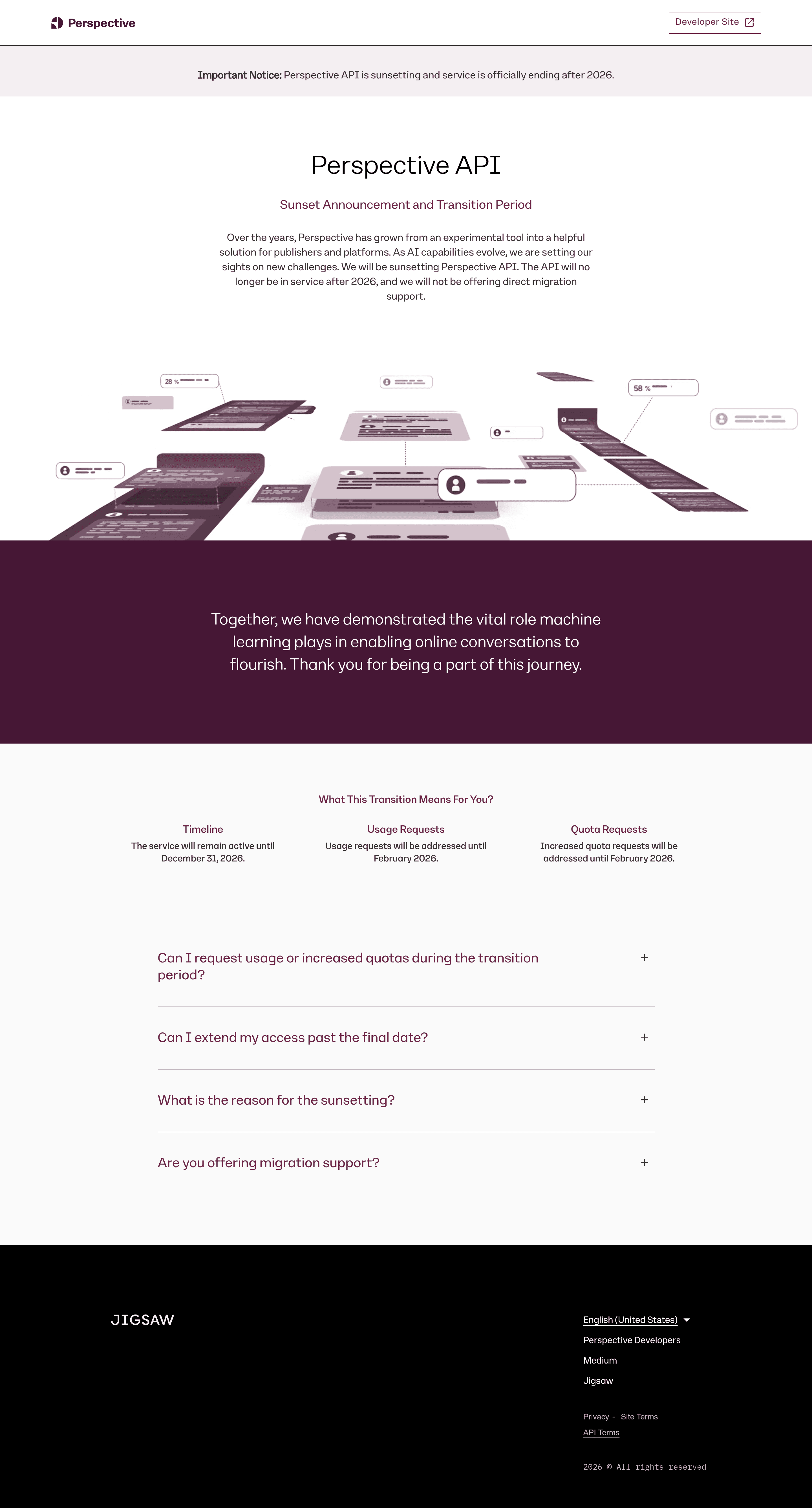 Perspective landing page screenshot