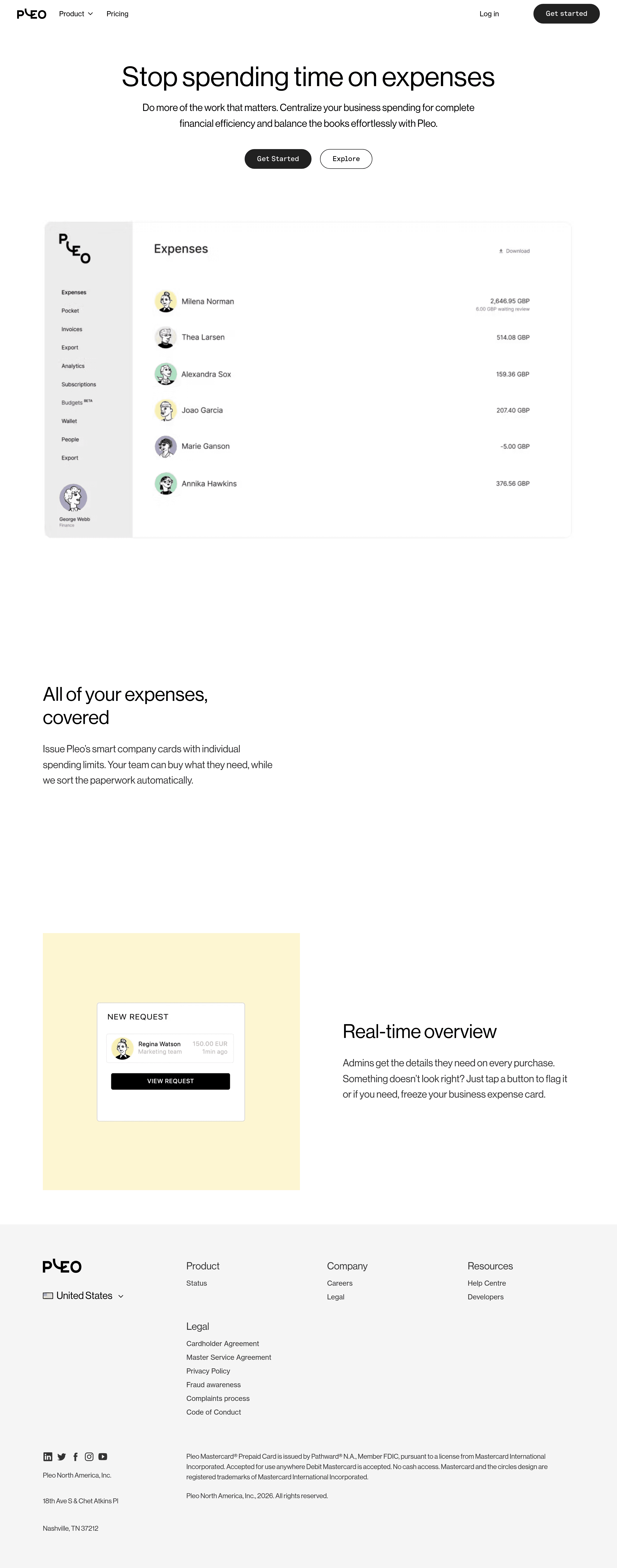 Pleo landing page screenshot