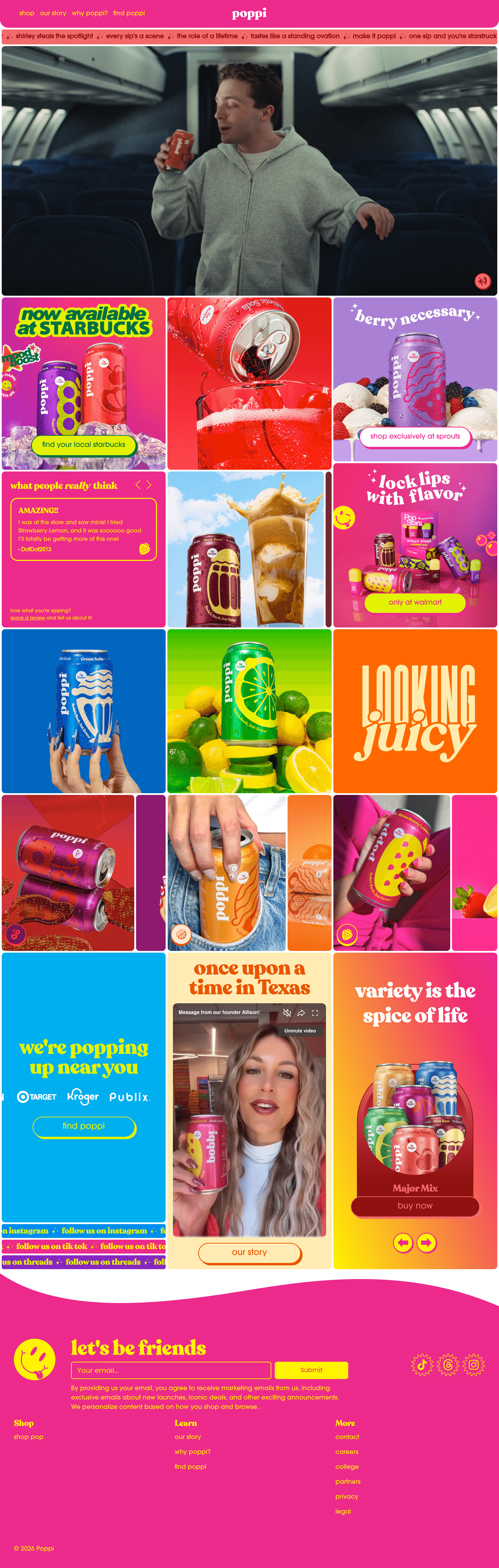 Poppi landing page screenshot