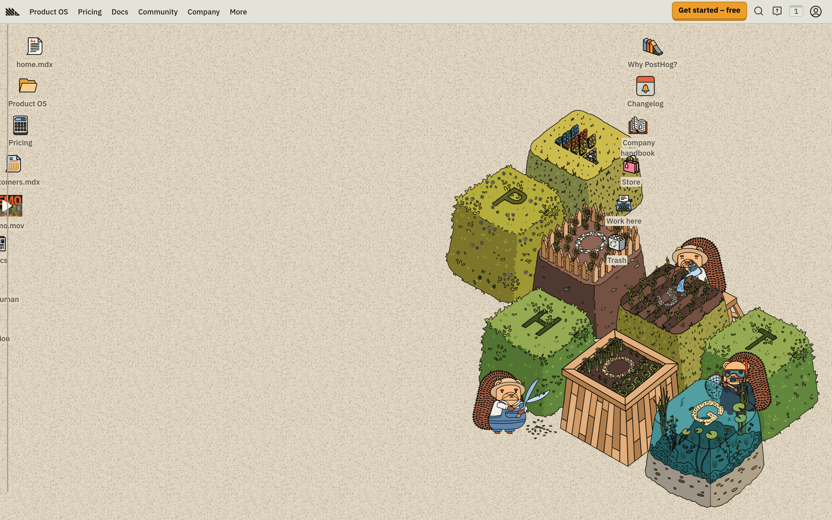 Posthog landing page screenshot
