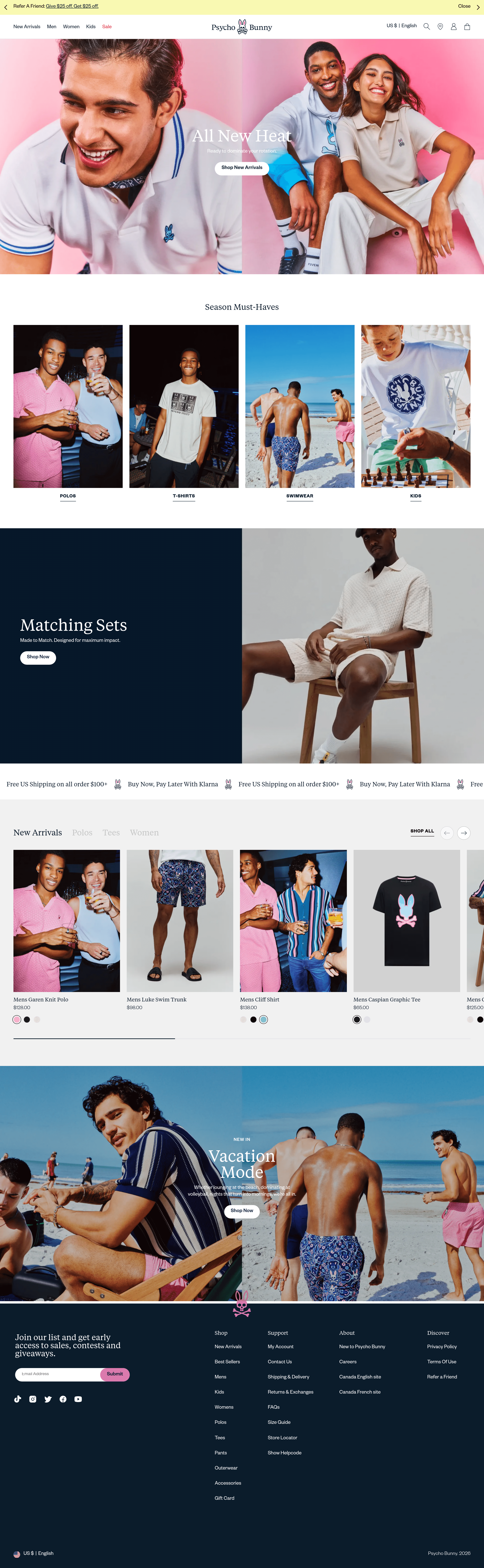 Psychobunny landing page screenshot