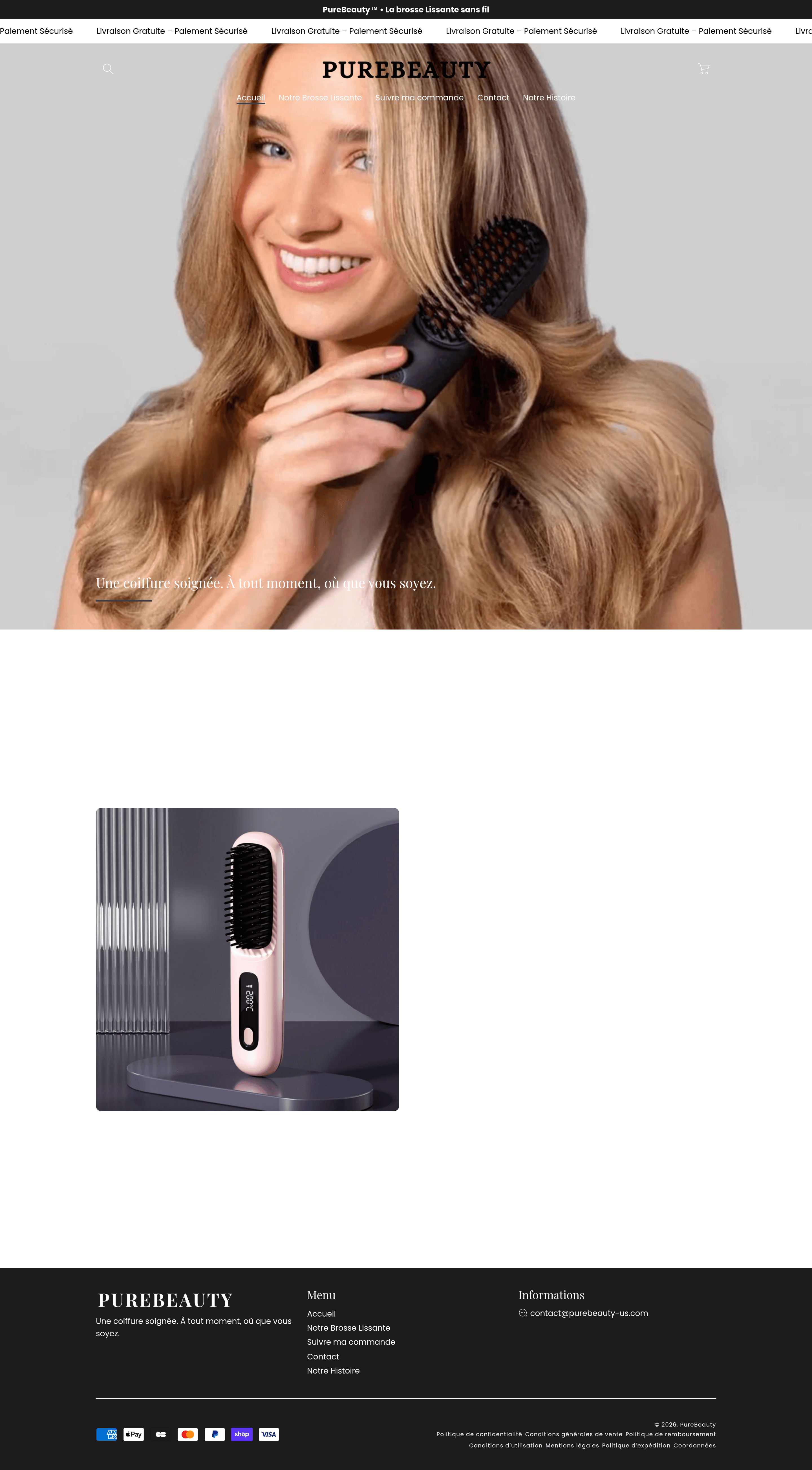 PureBeauty landing page screenshot