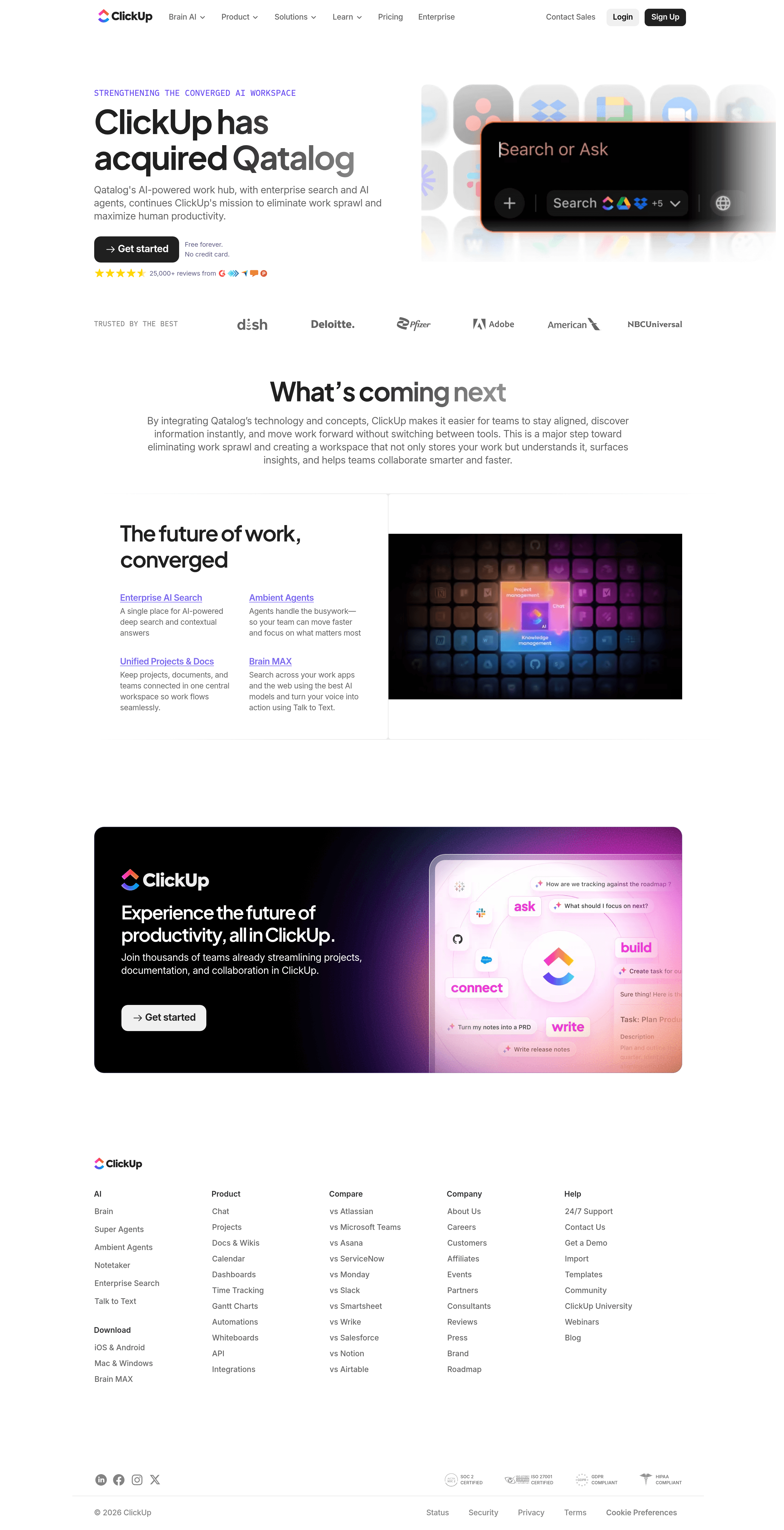 Qatalog landing page screenshot