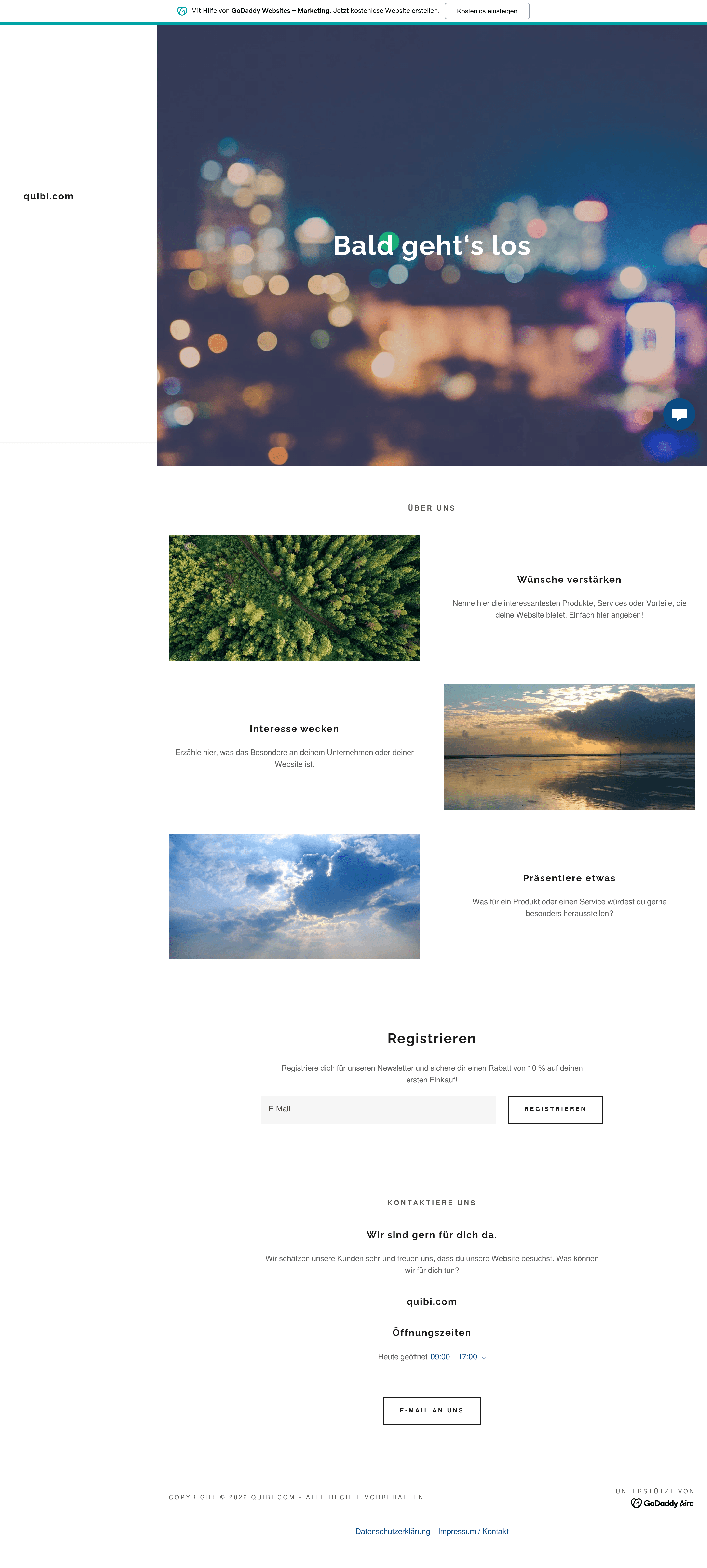 Quibi landing page screenshot