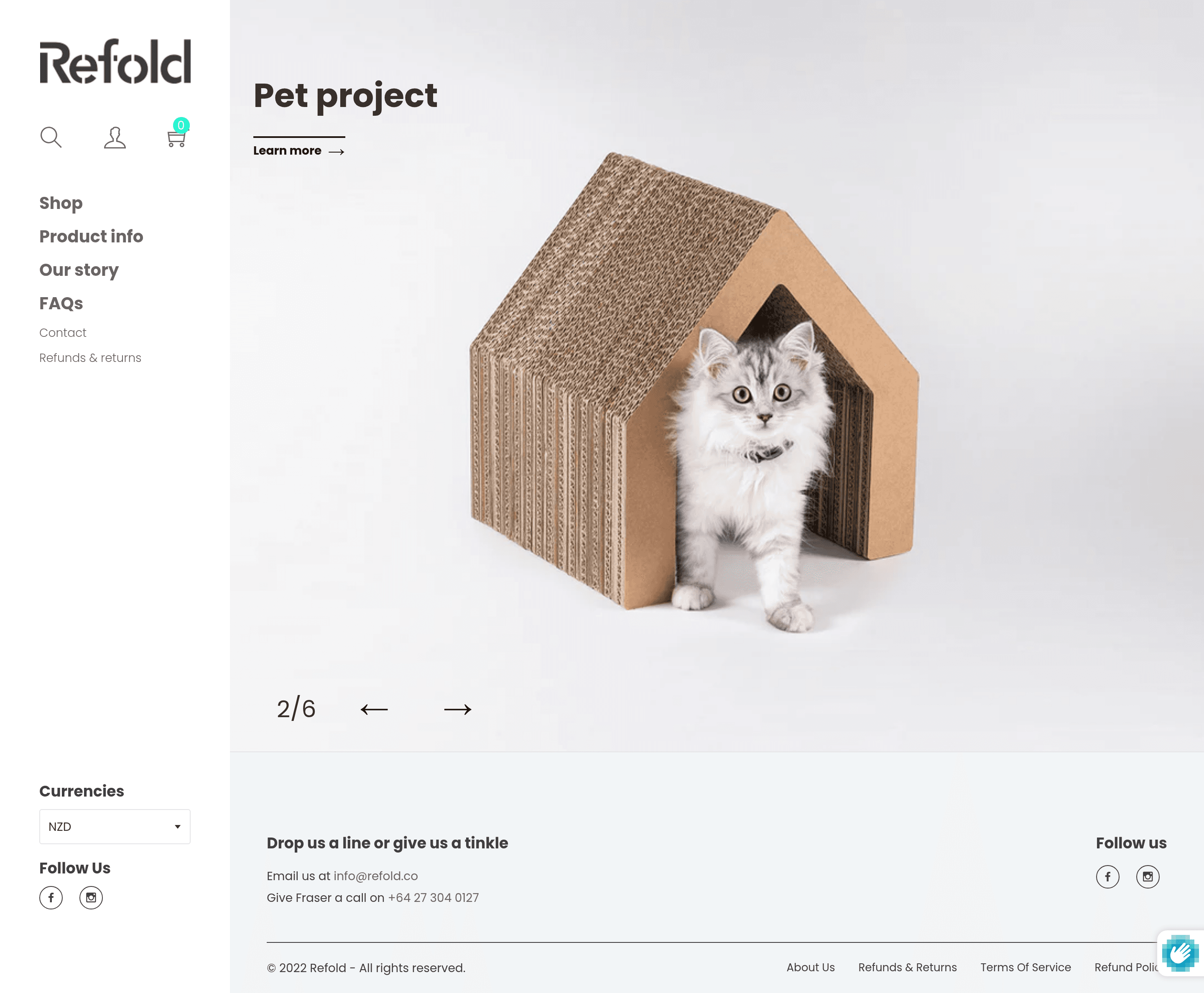 Refold landing page screenshot