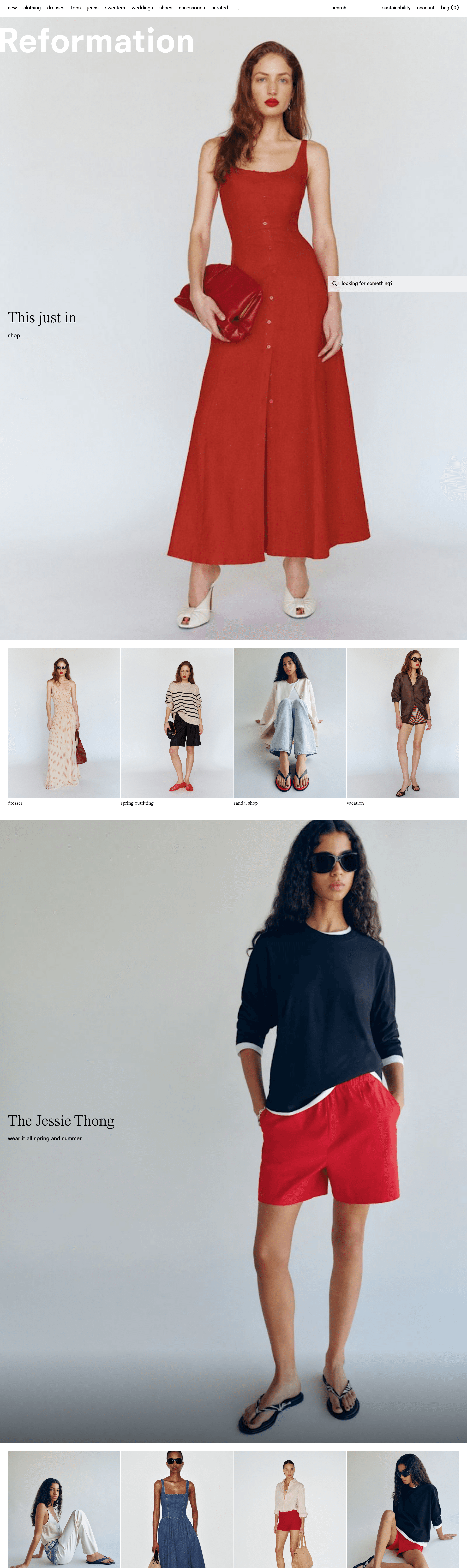 Reformation landing page screenshot