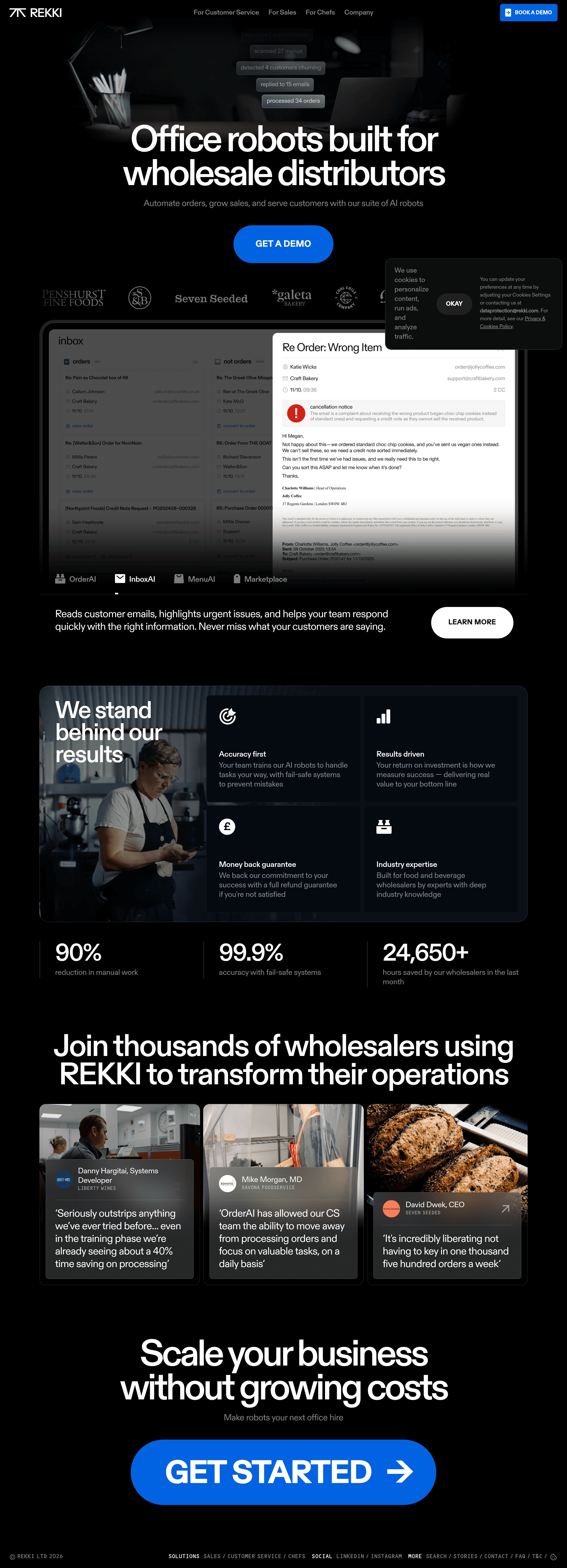 REKKI landing page screenshot