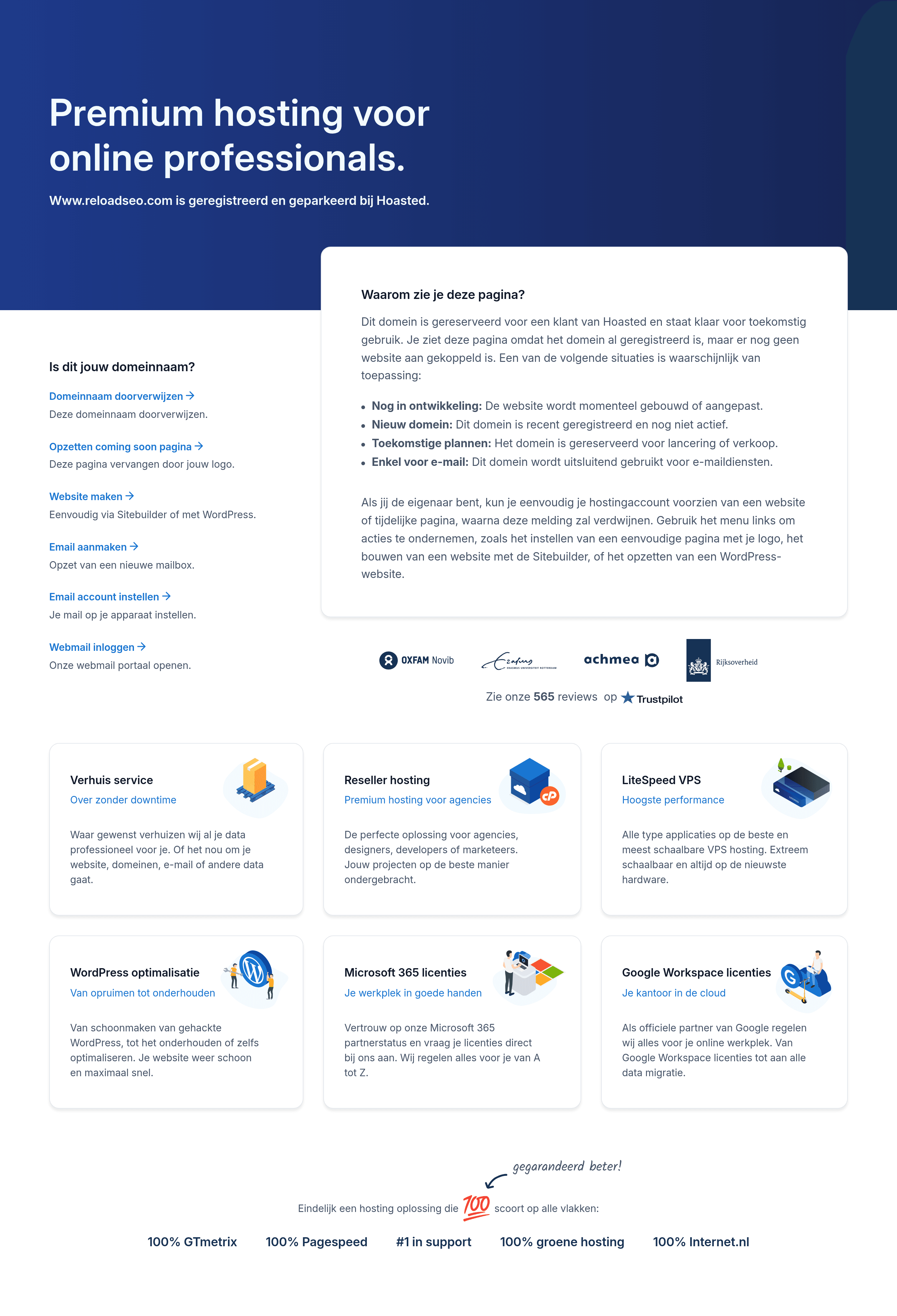 Reloadseo landing page screenshot