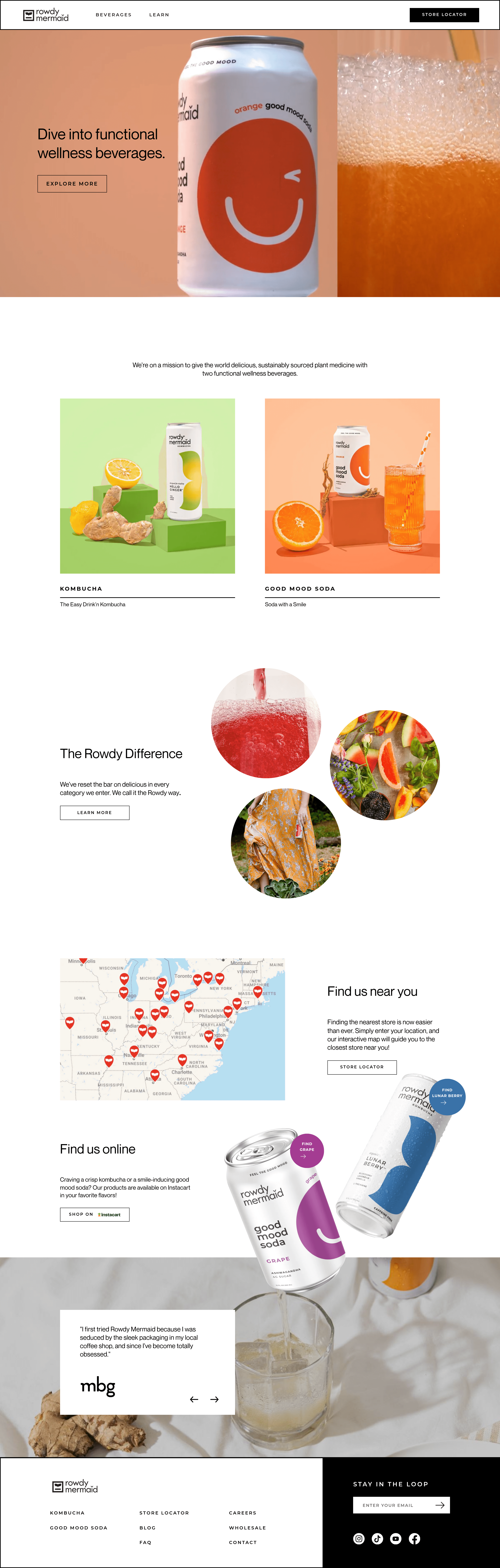 Rowdymermaid landing page screenshot