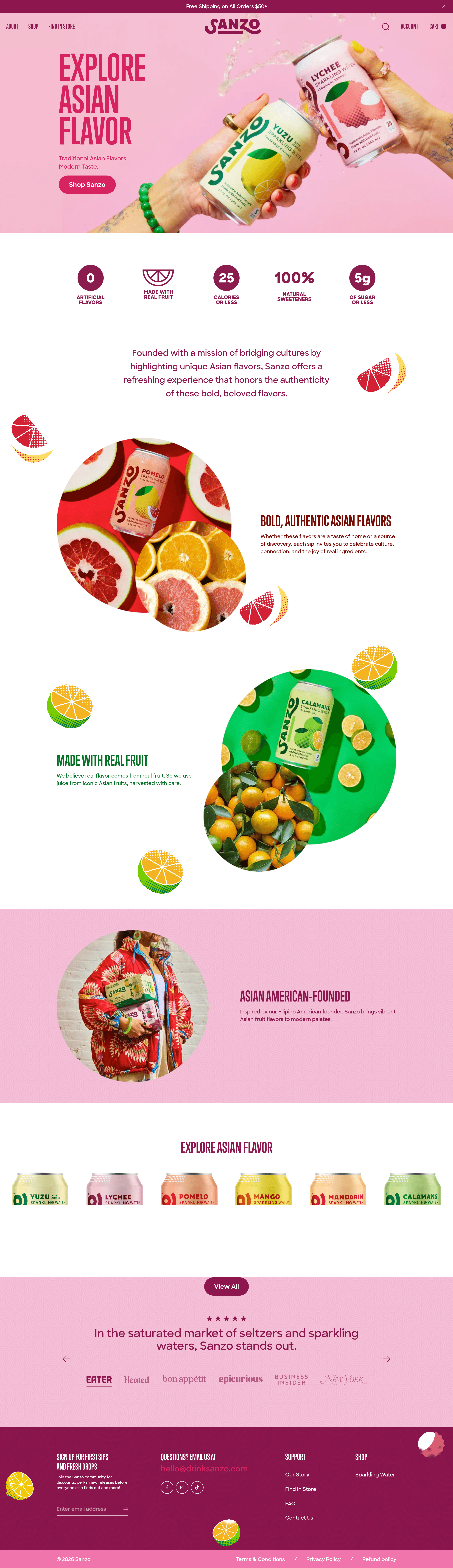 Sanzo landing page screenshot