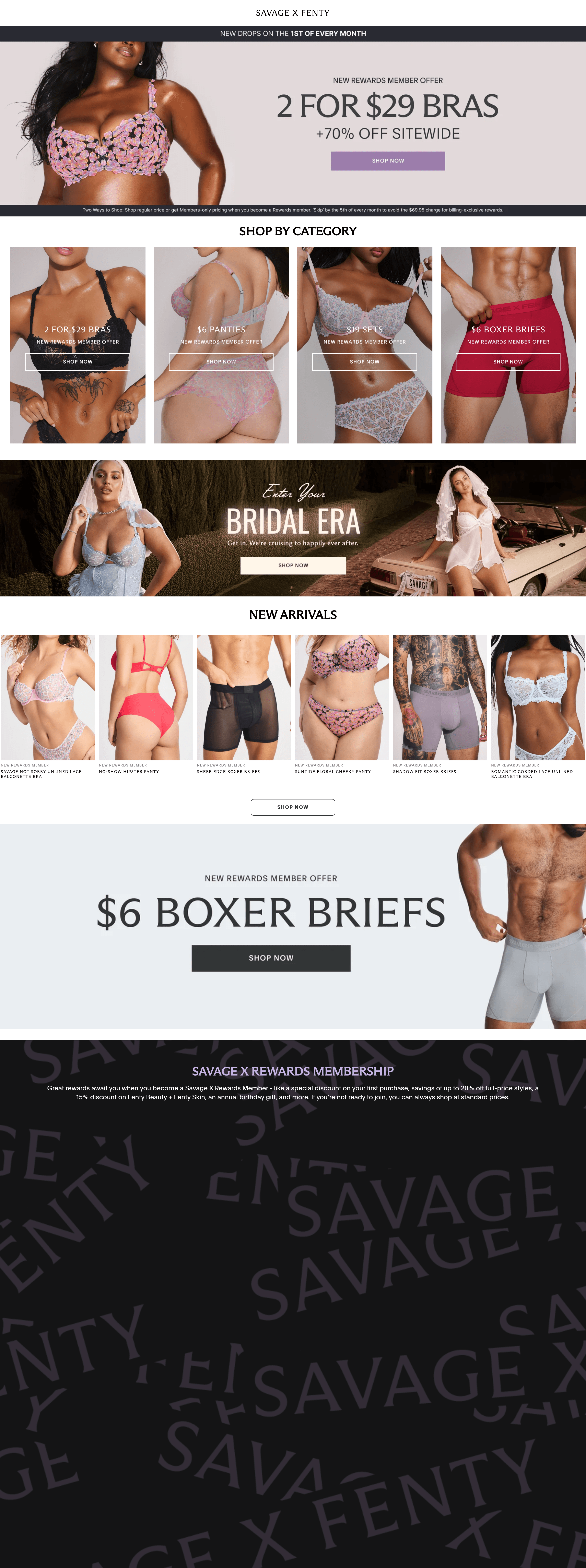 Savage X Fenty landing page screenshot