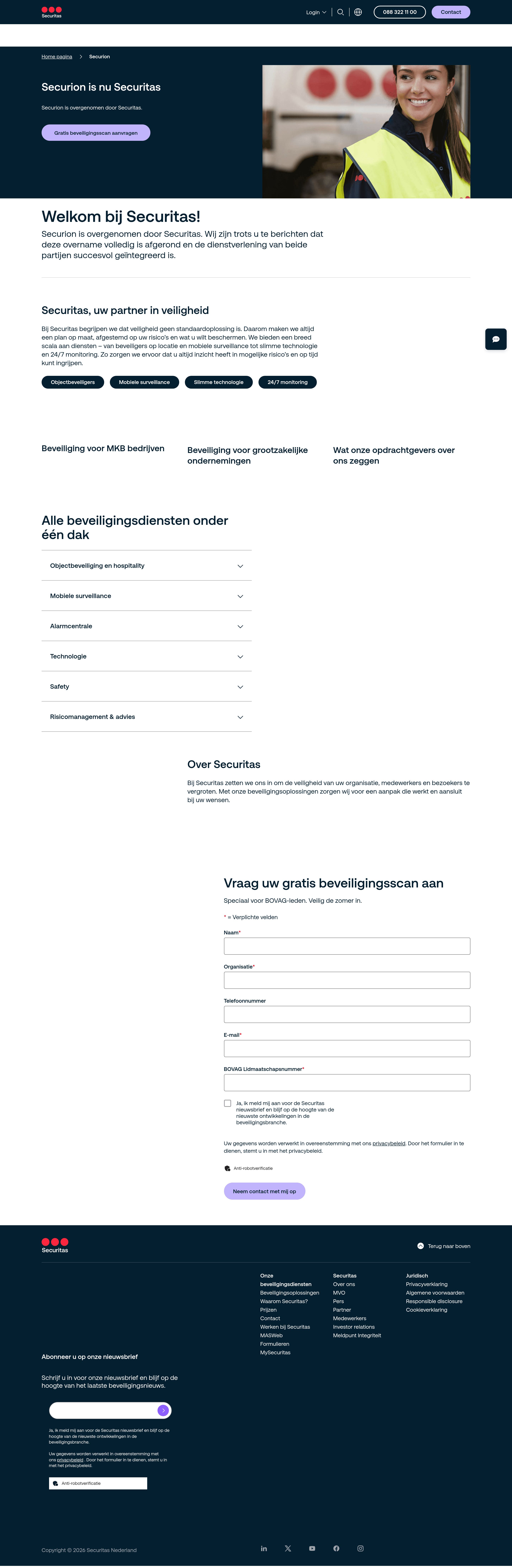 Securion landing page screenshot