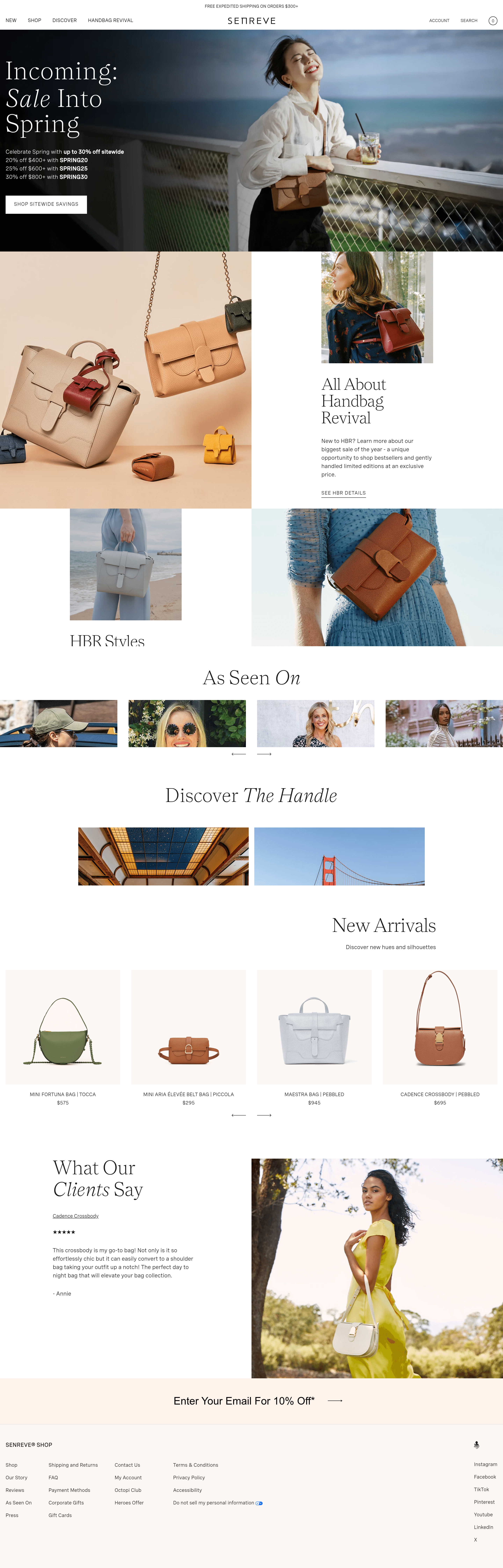 Senreve landing page screenshot