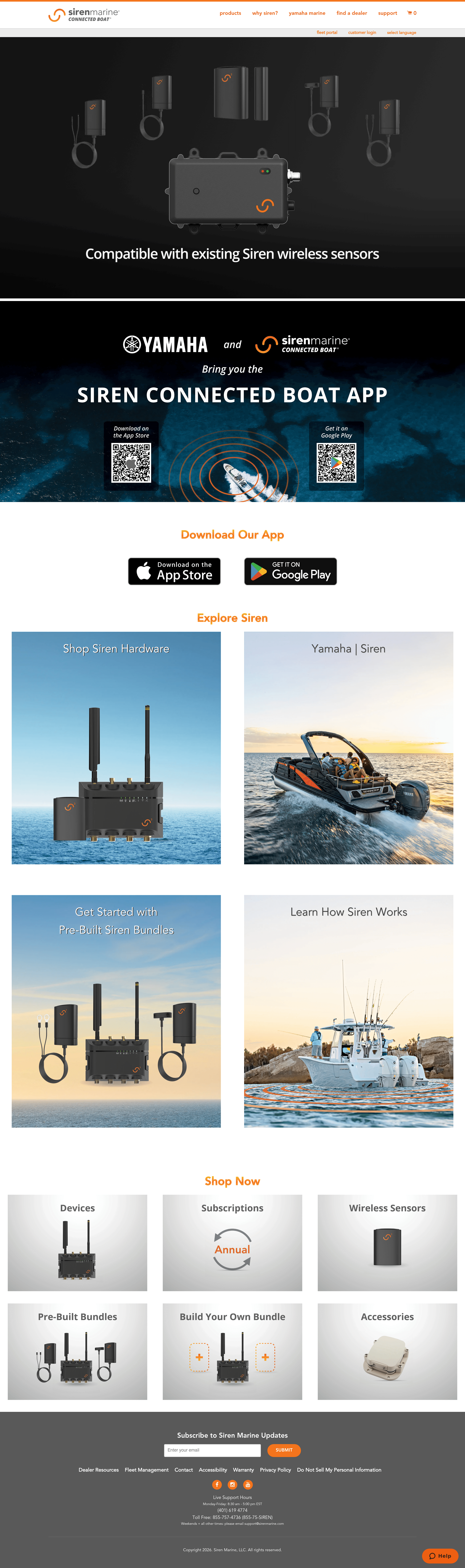 Sirenmarine landing page screenshot