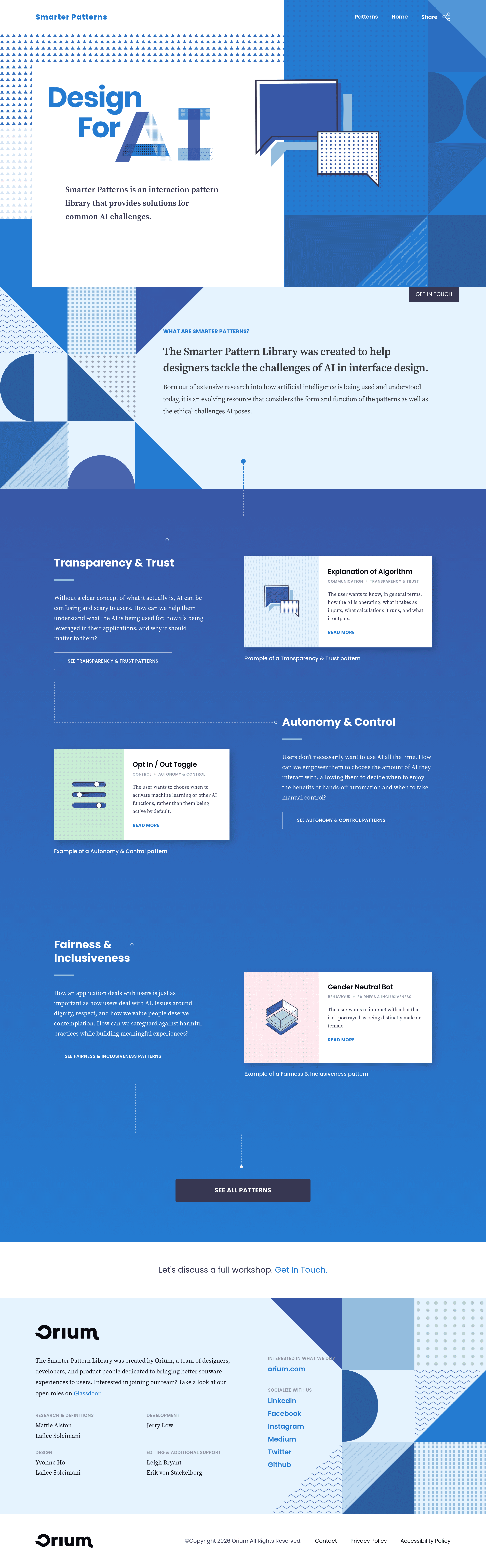 Smarterpatterns landing page screenshot