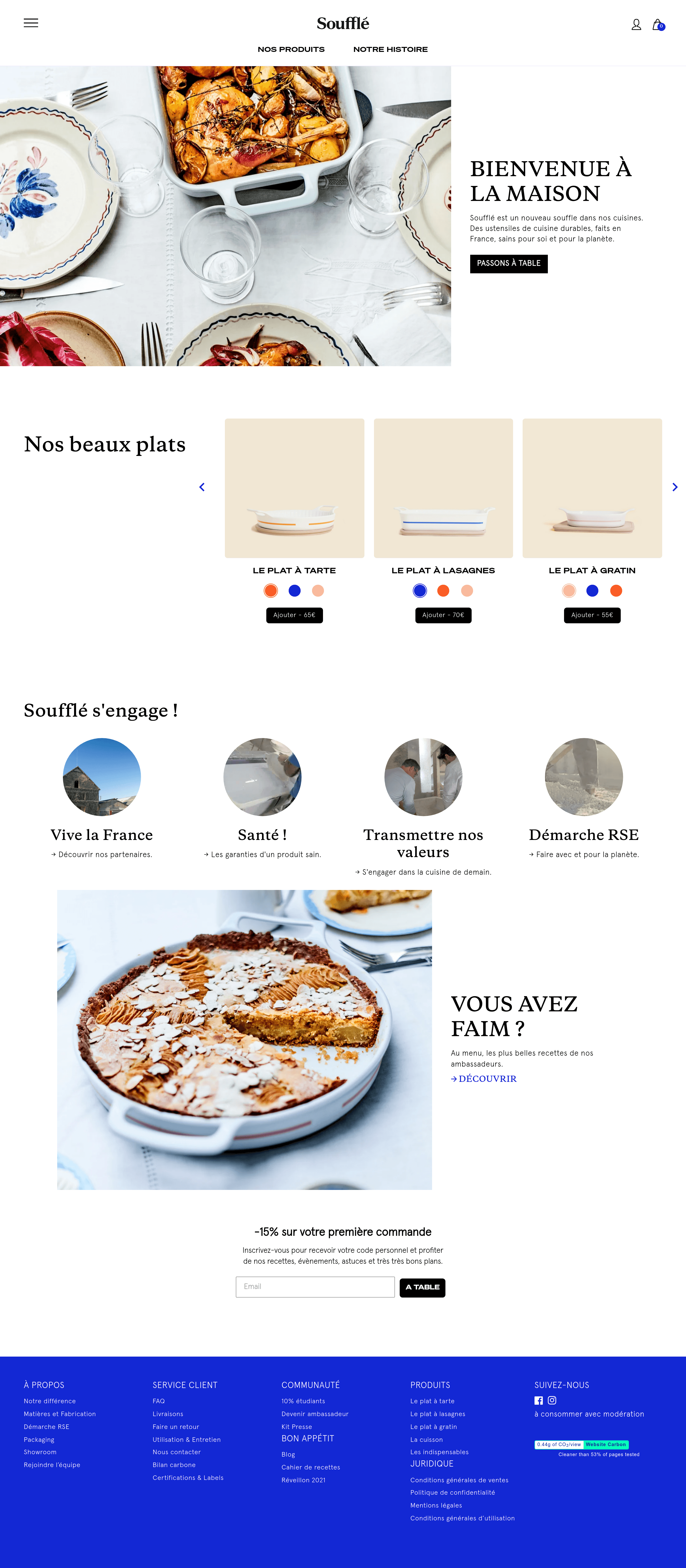 Soufflekitchen landing page screenshot