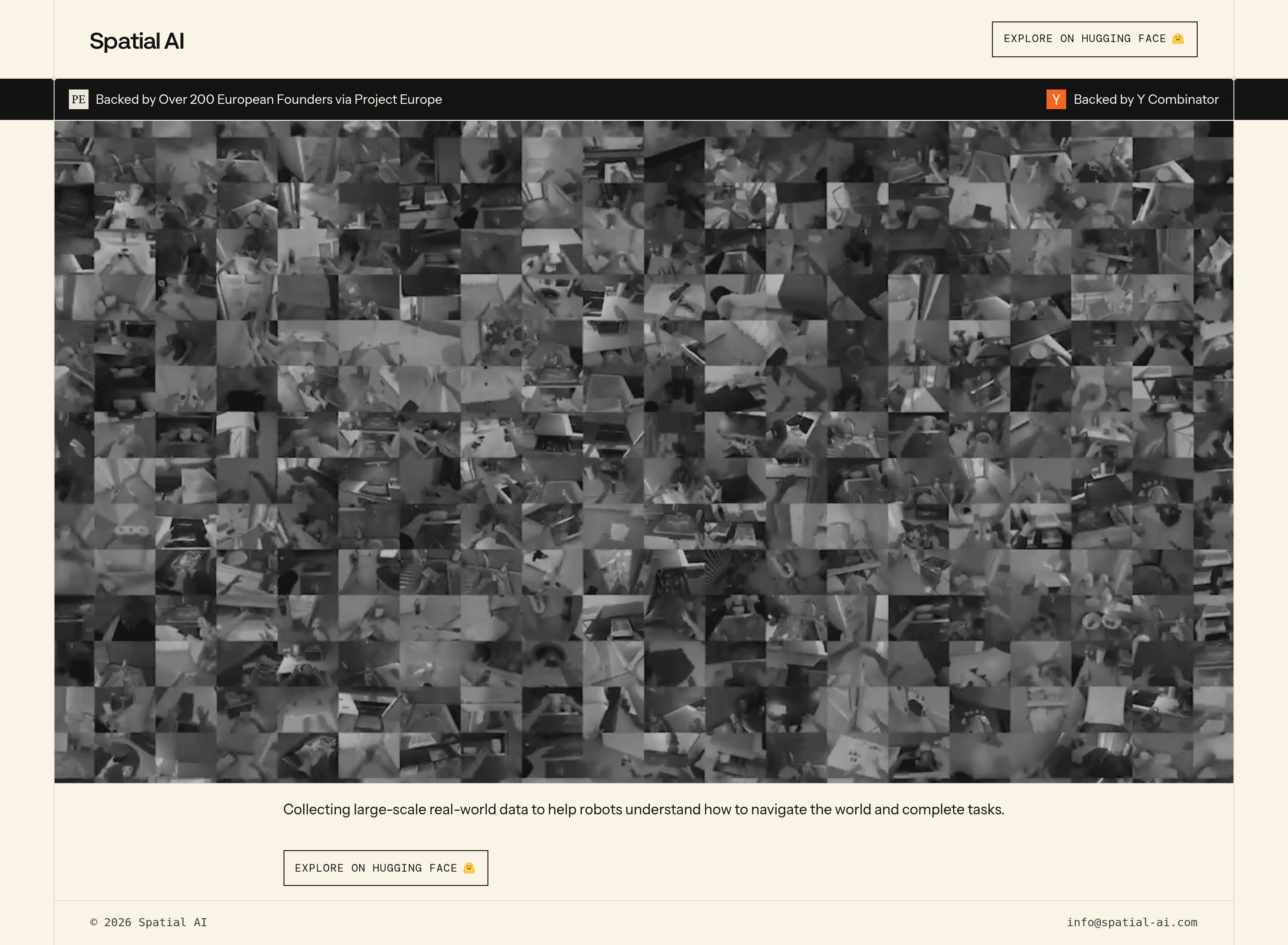 Spatial AI landing page screenshot