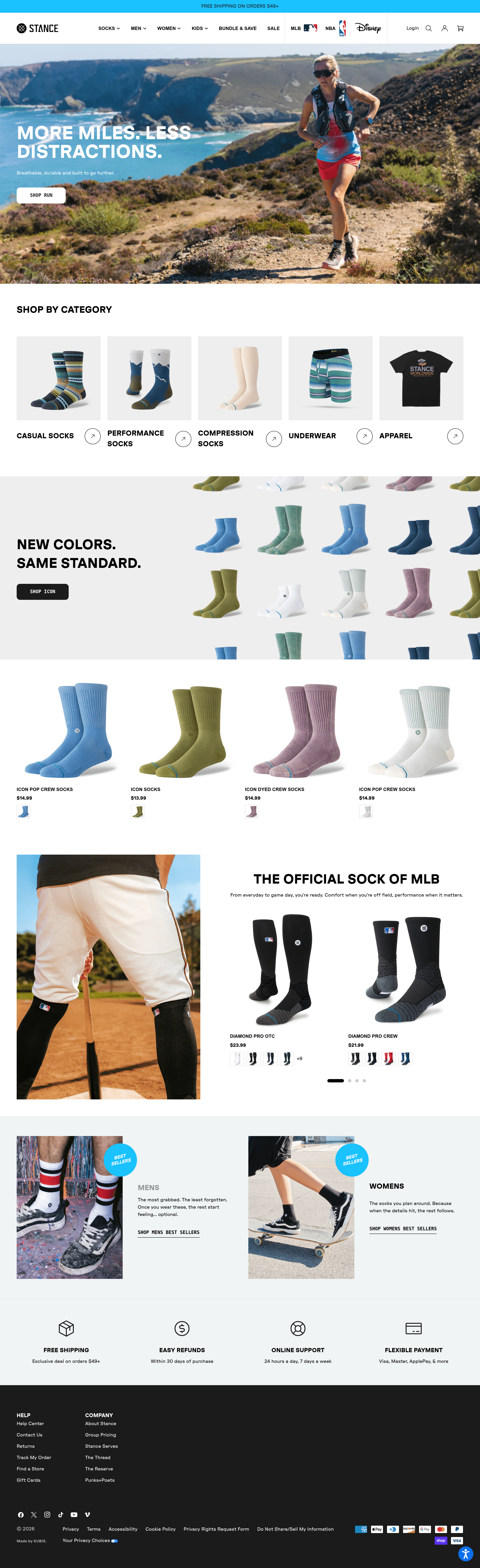 Stance landing page screenshot