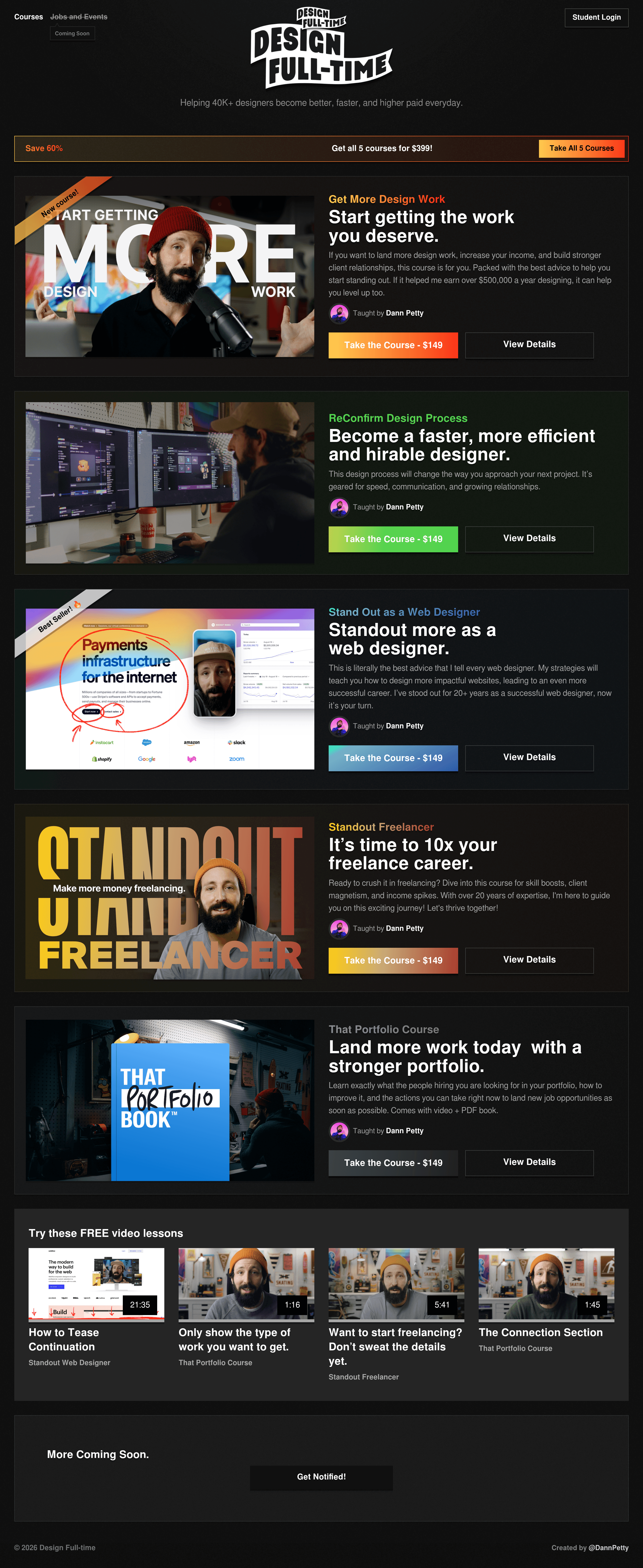 Standout as a Web Designer landing page screenshot