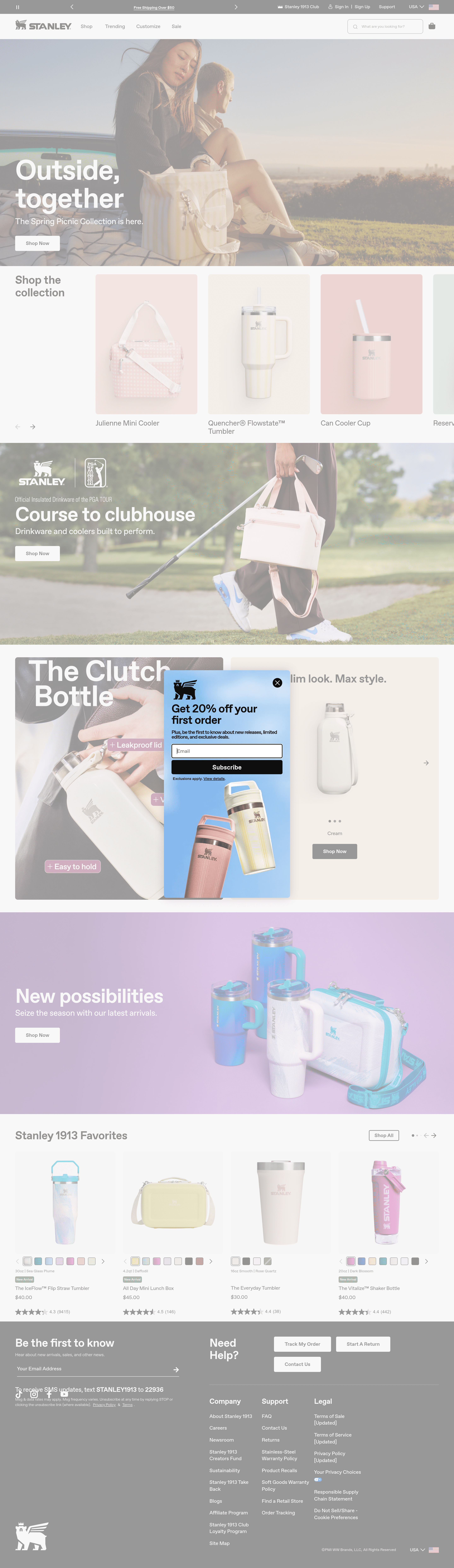 Stanley landing page screenshot