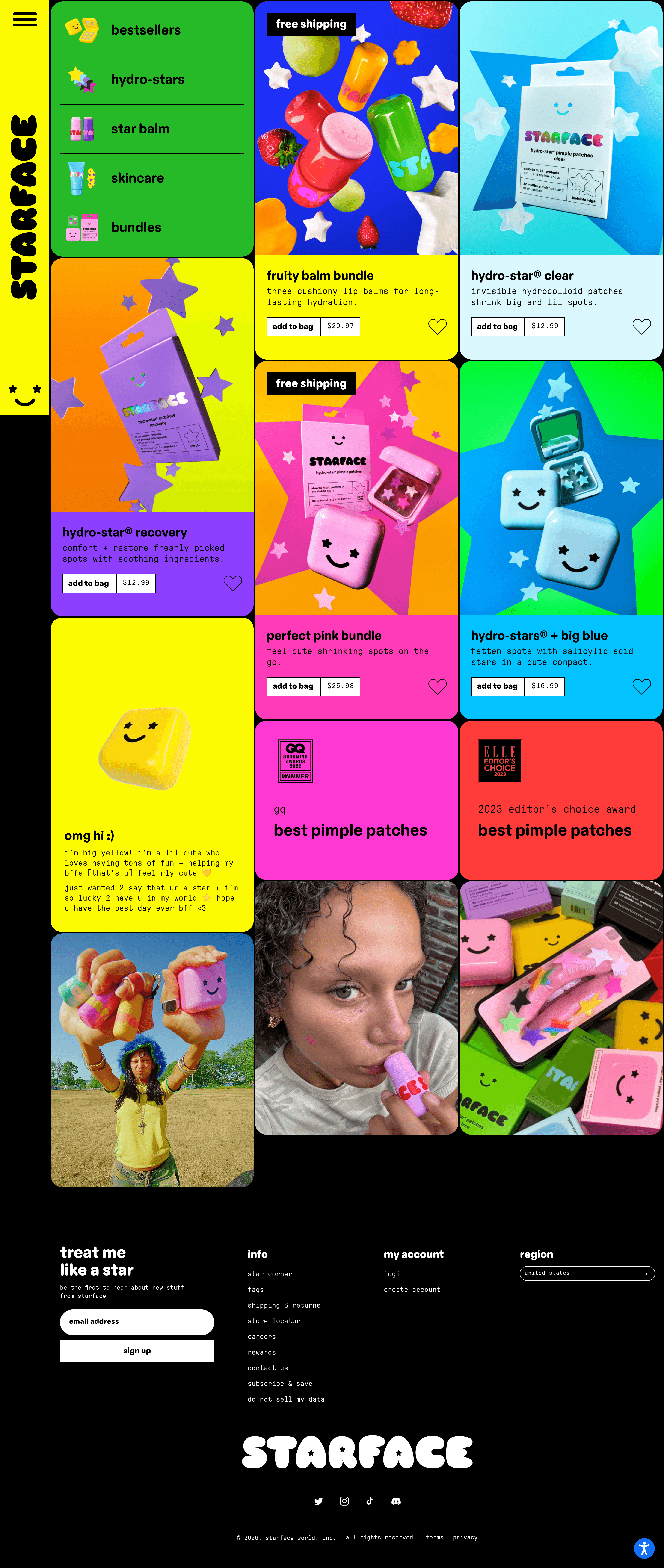 Starface landing page screenshot