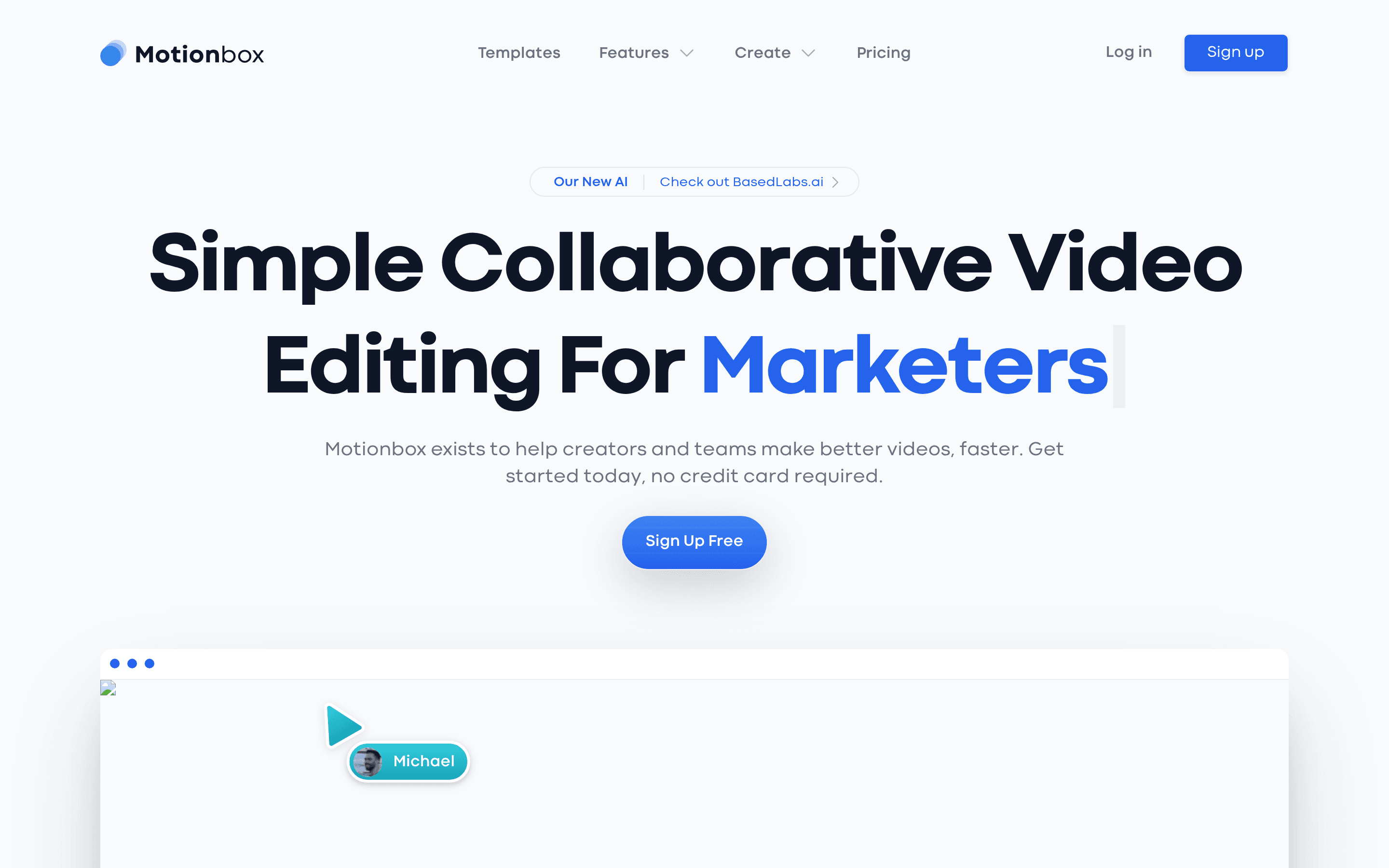 Story Creator landing page screenshot