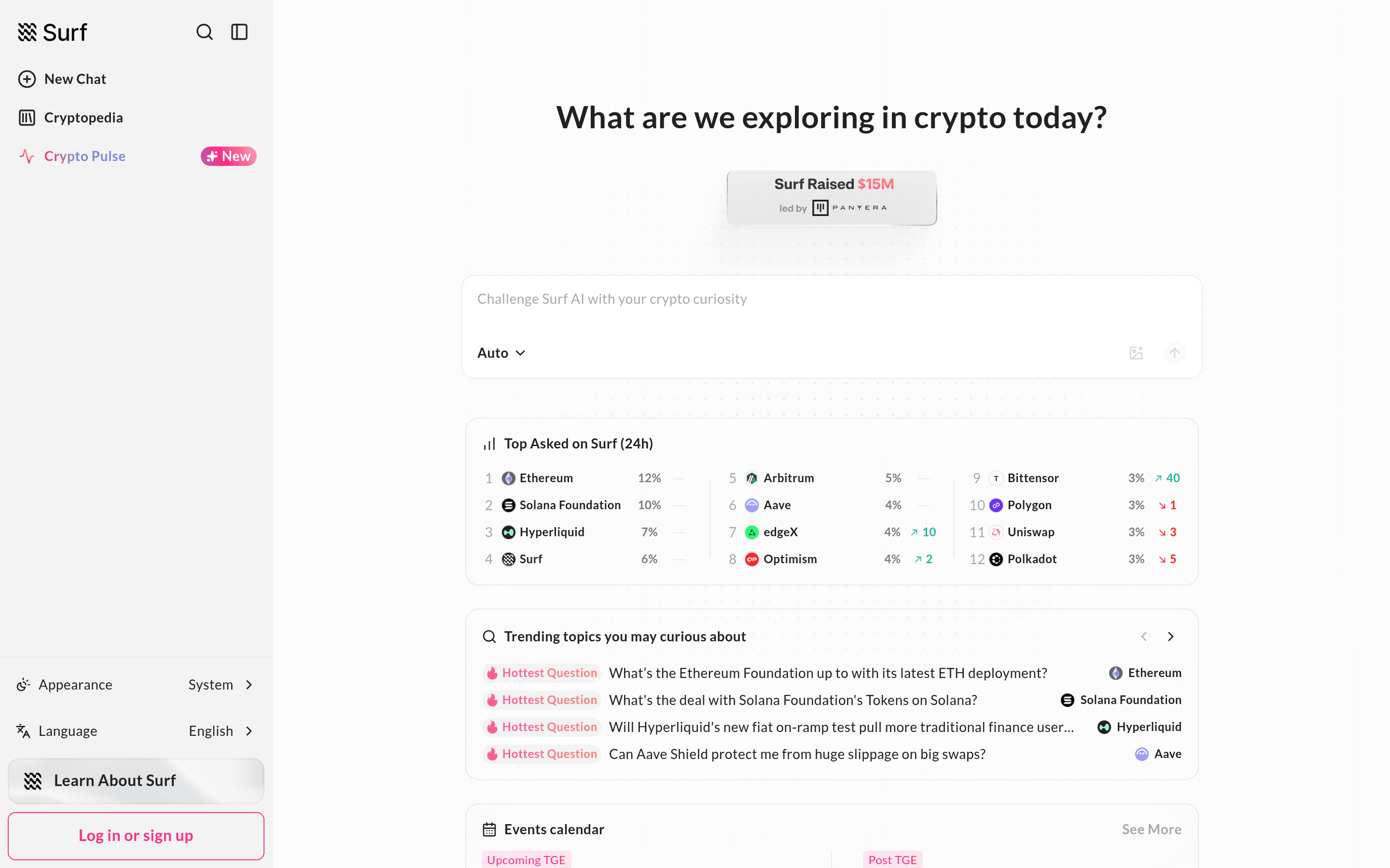 Surf landing page screenshot
