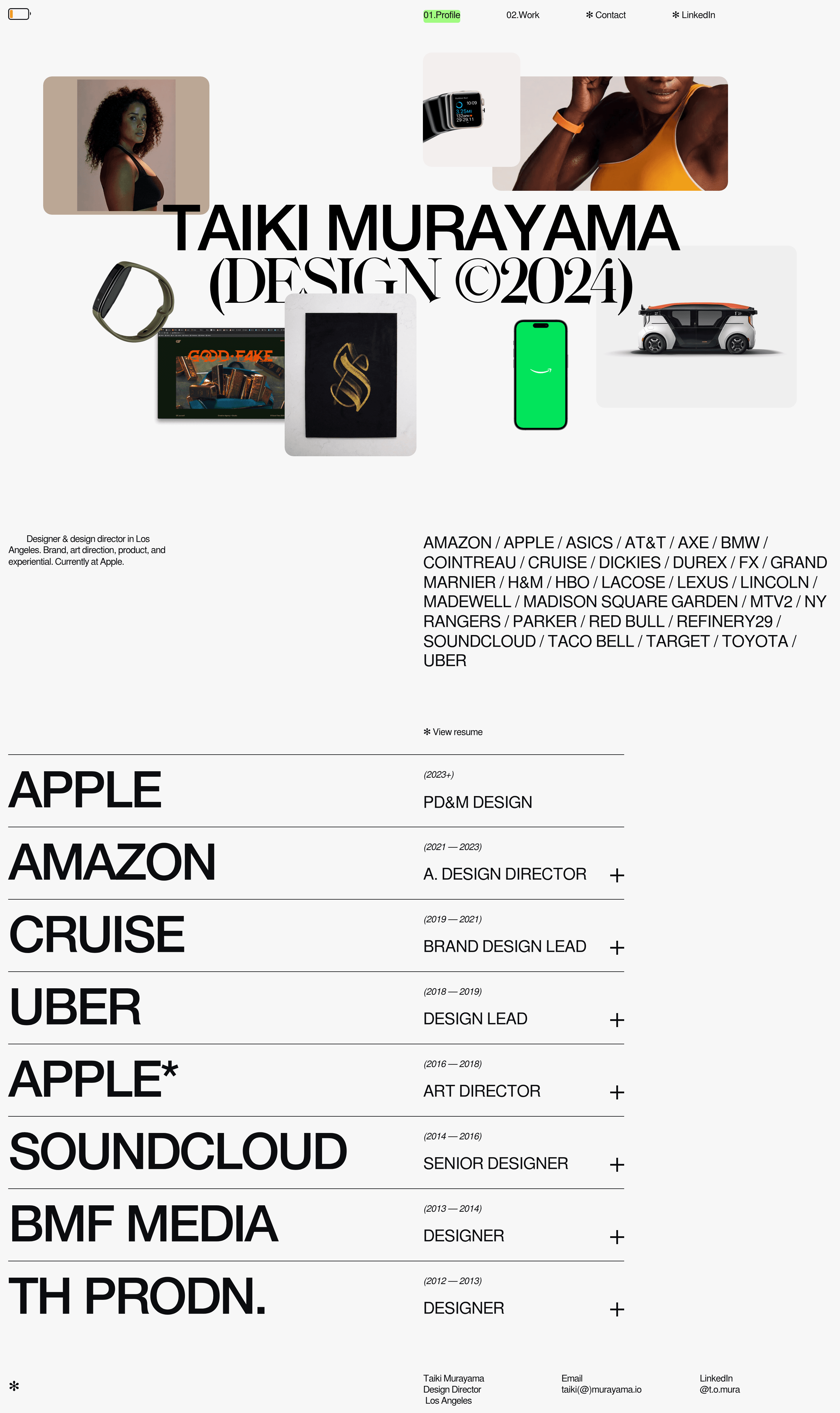 Taiki Murayama landing page screenshot