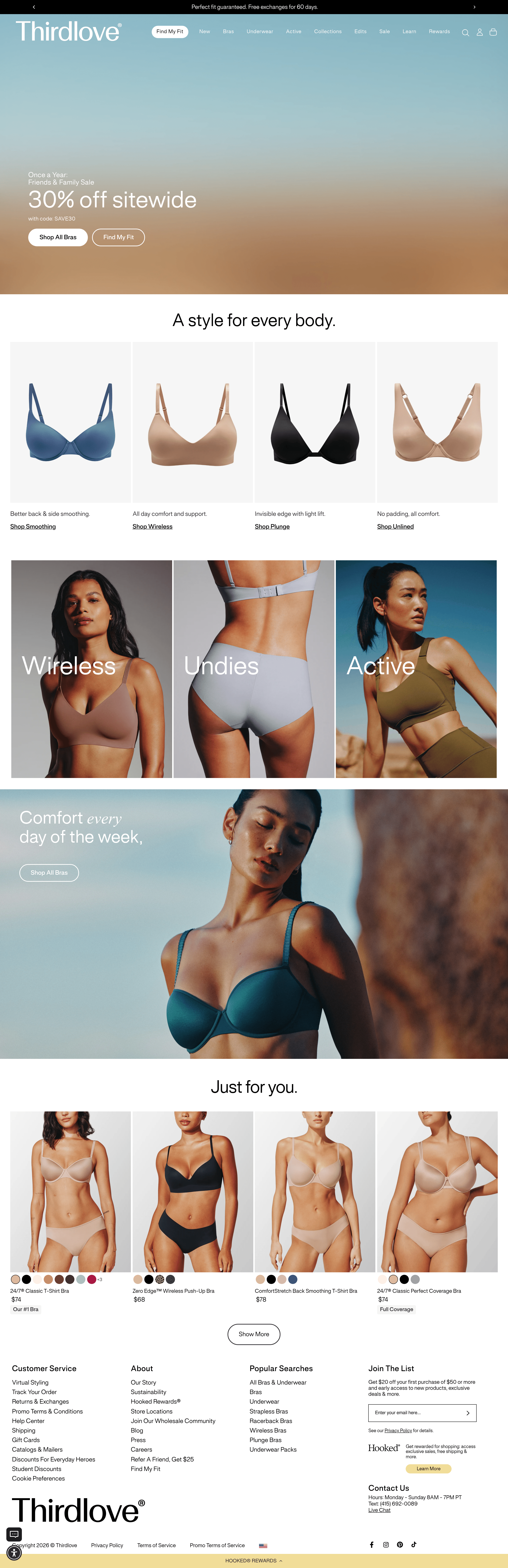 Thirdlove landing page screenshot