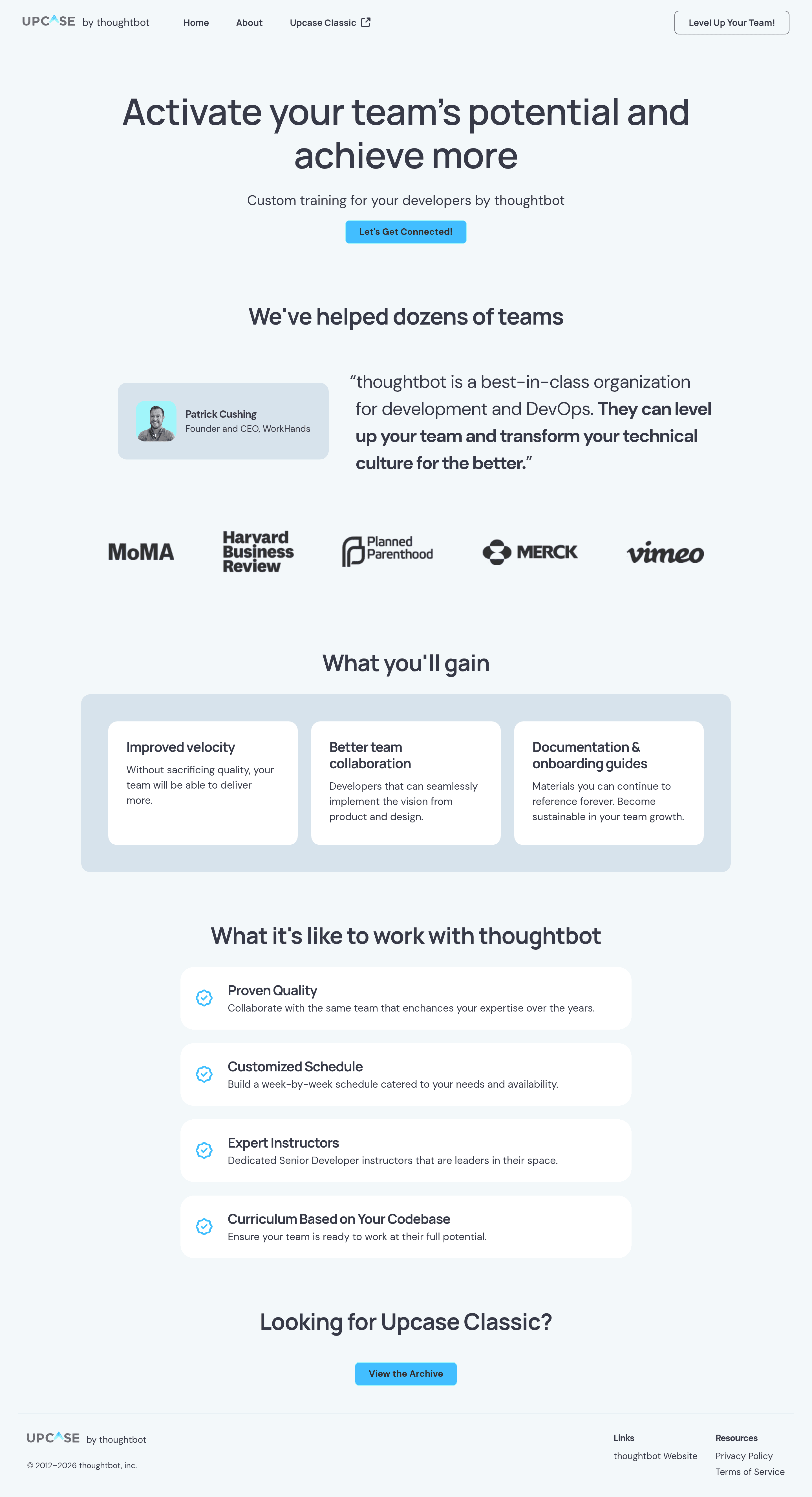 Thoughtbot landing page screenshot