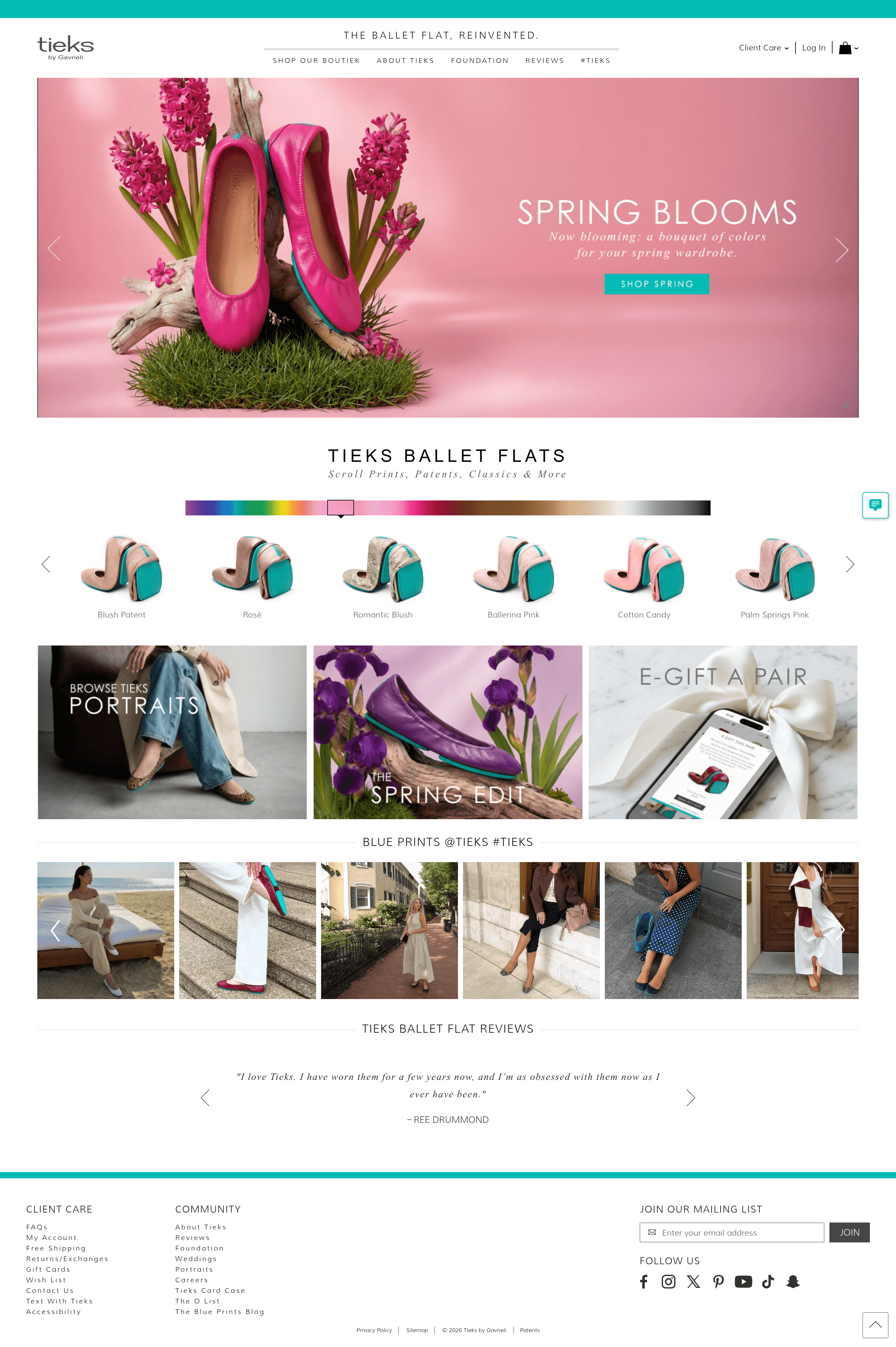 Tieks landing page screenshot