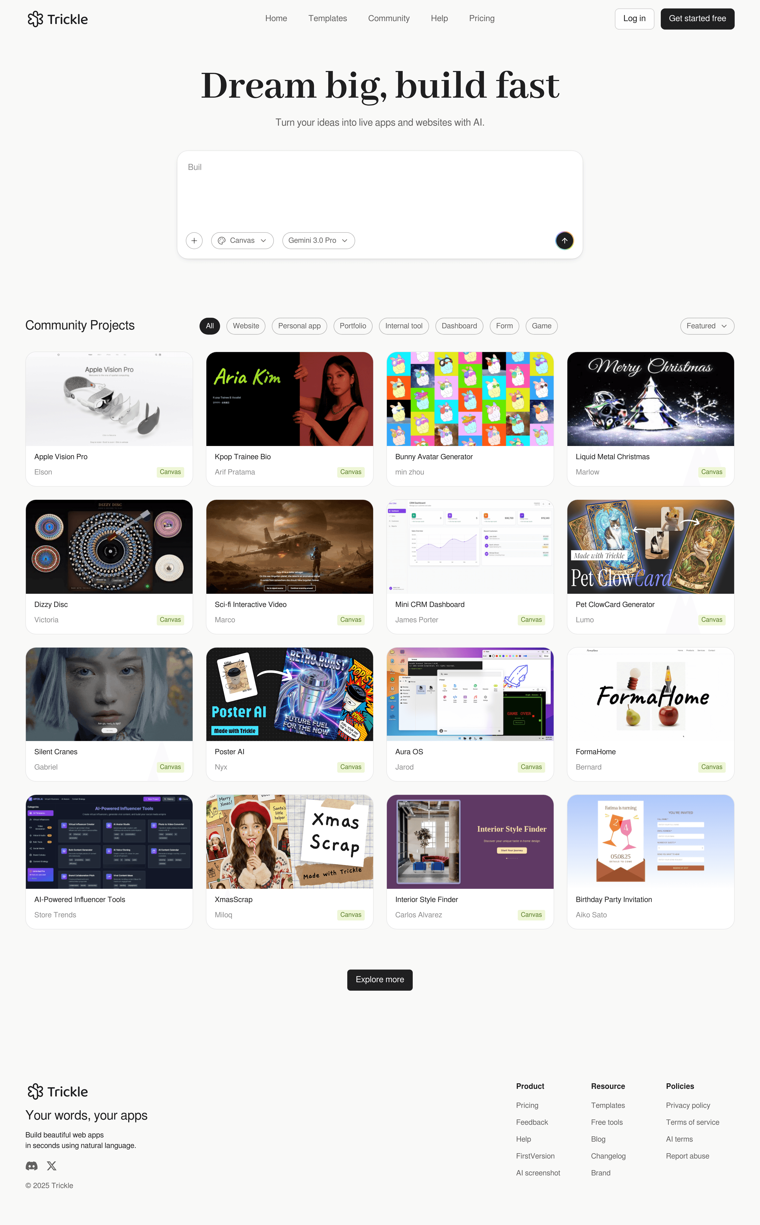 Trickle - Magic Canvas  landing page screenshot