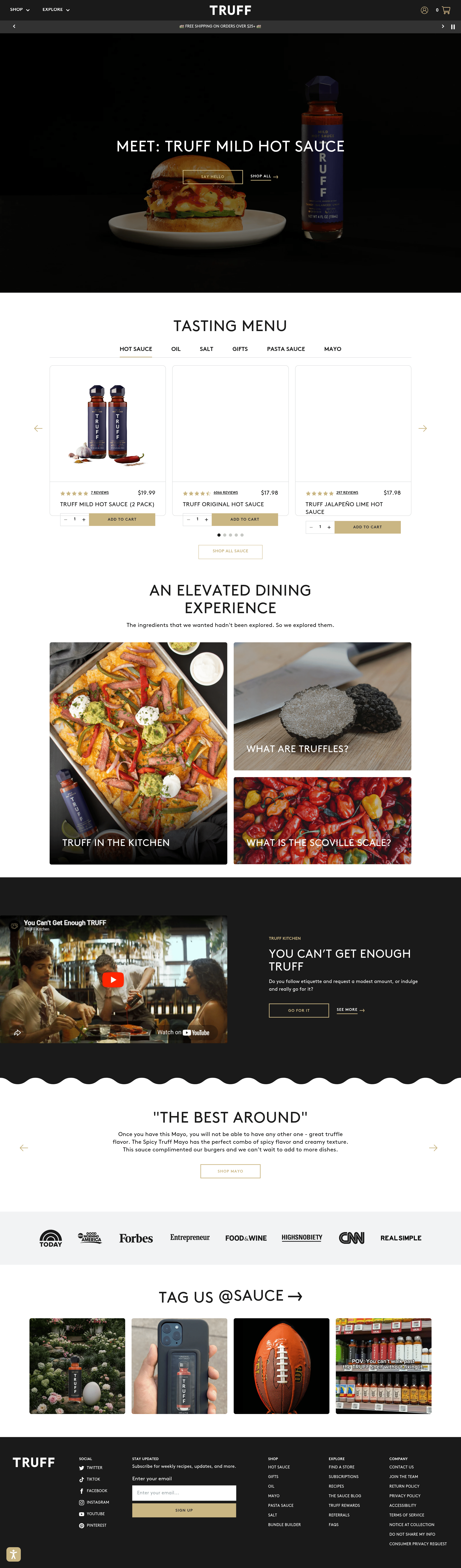 Truff landing page screenshot