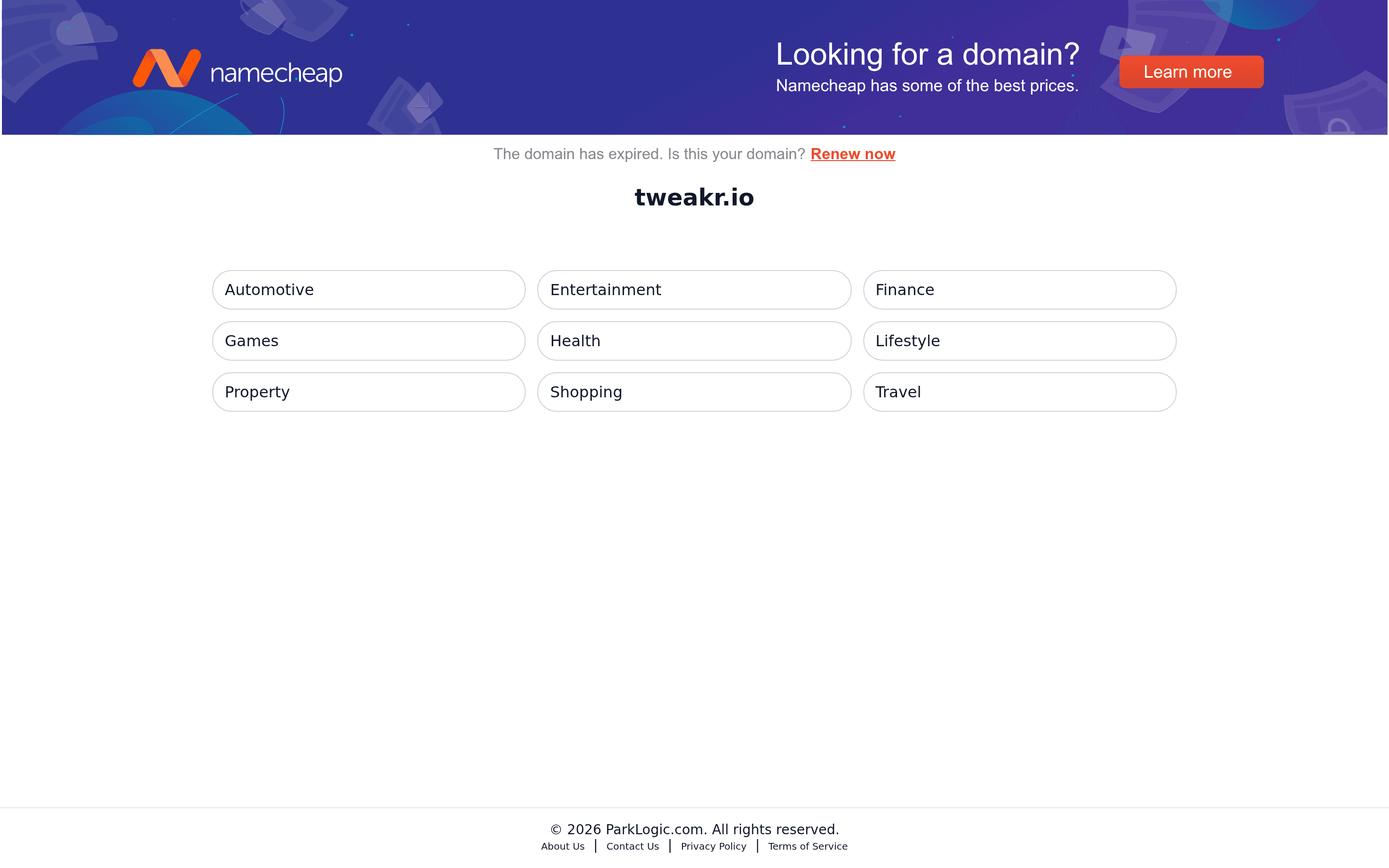 Tweakr landing page screenshot