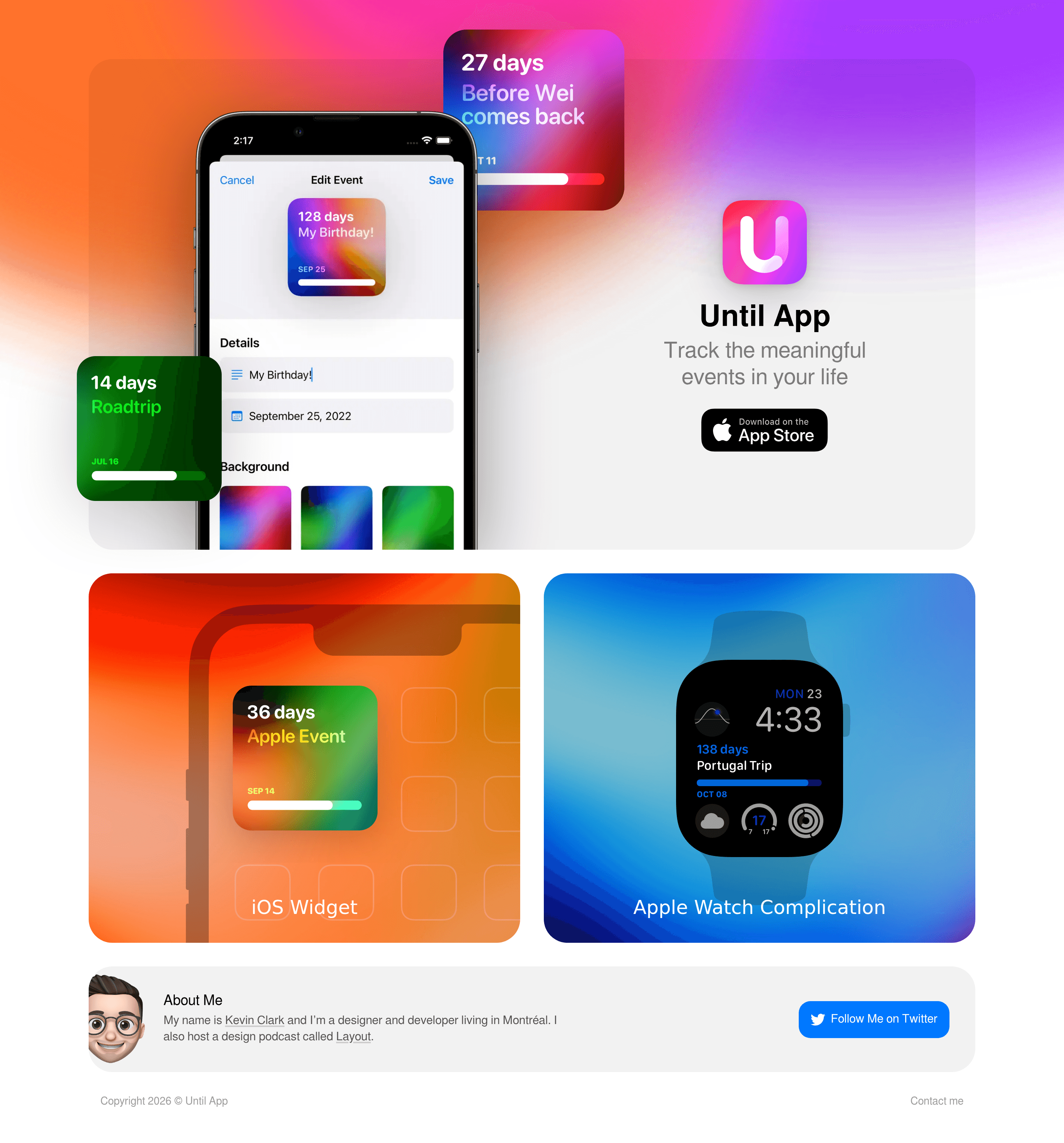 Until App landing page screenshot