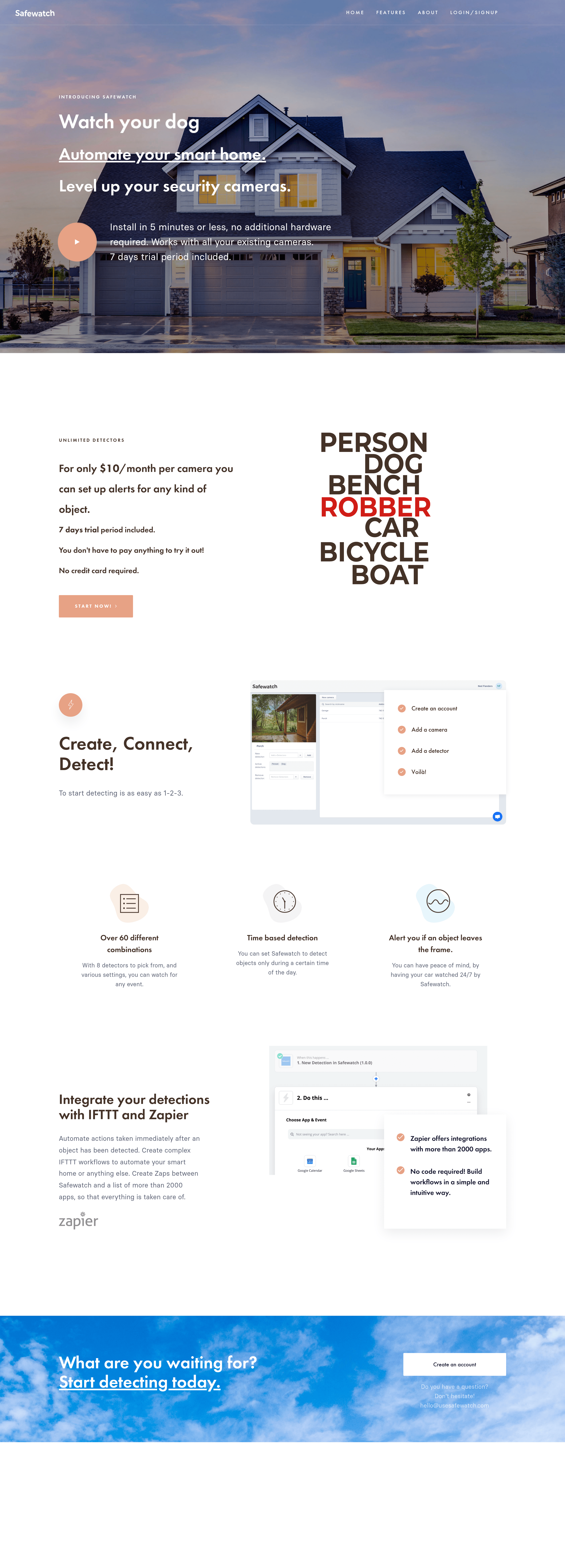 Usesafewatch landing page screenshot