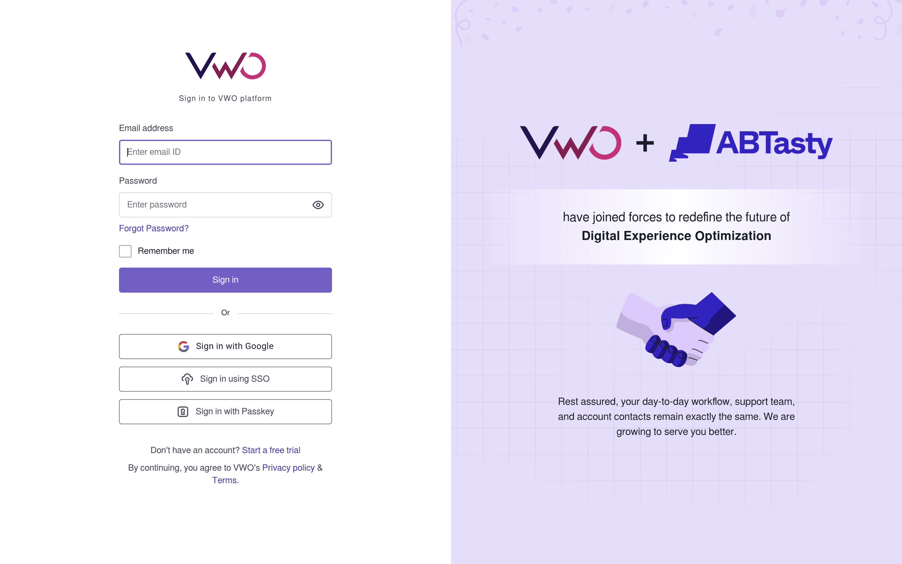 Vwo landing page screenshot